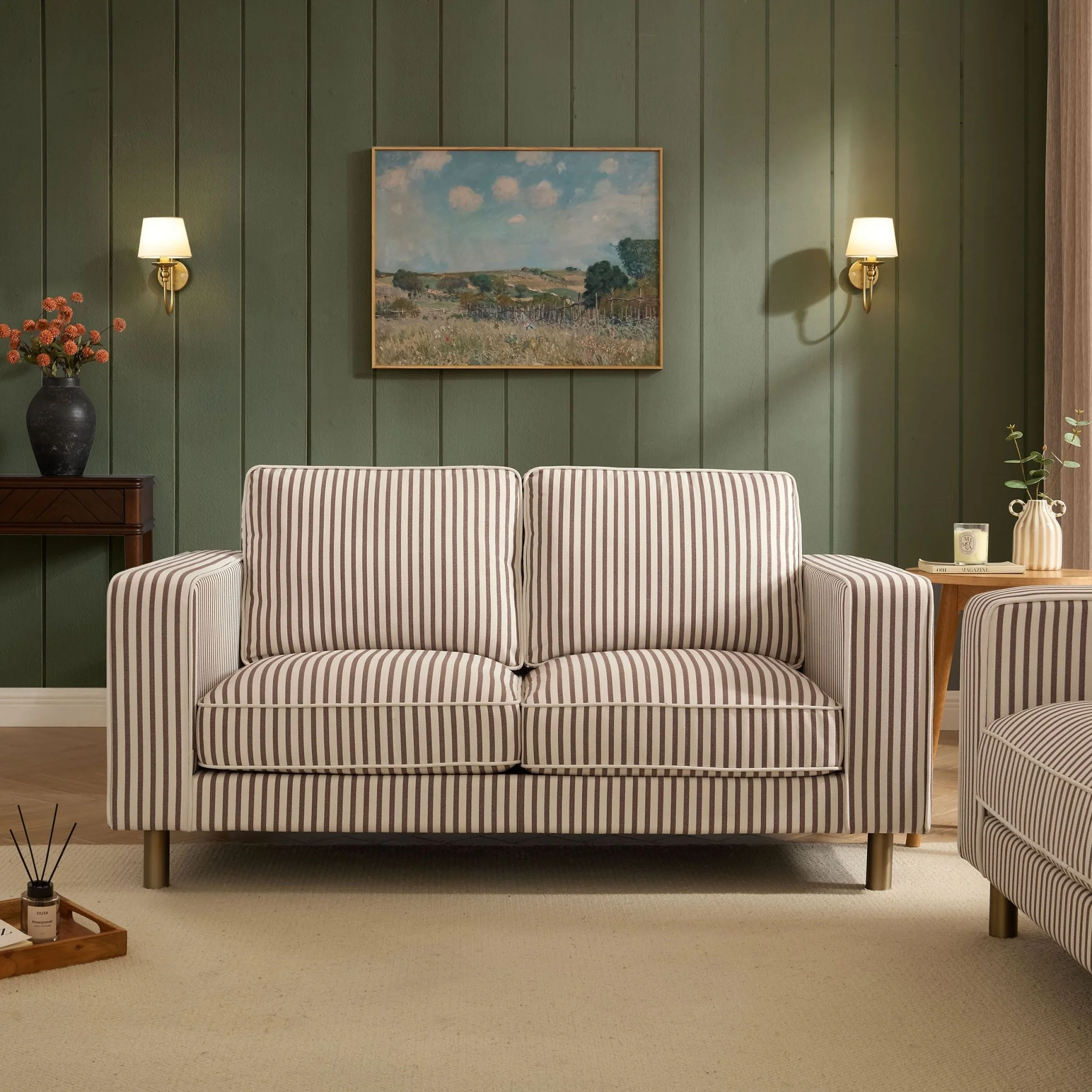 Soho 2 Seater Sofa - Chocolate Stripe