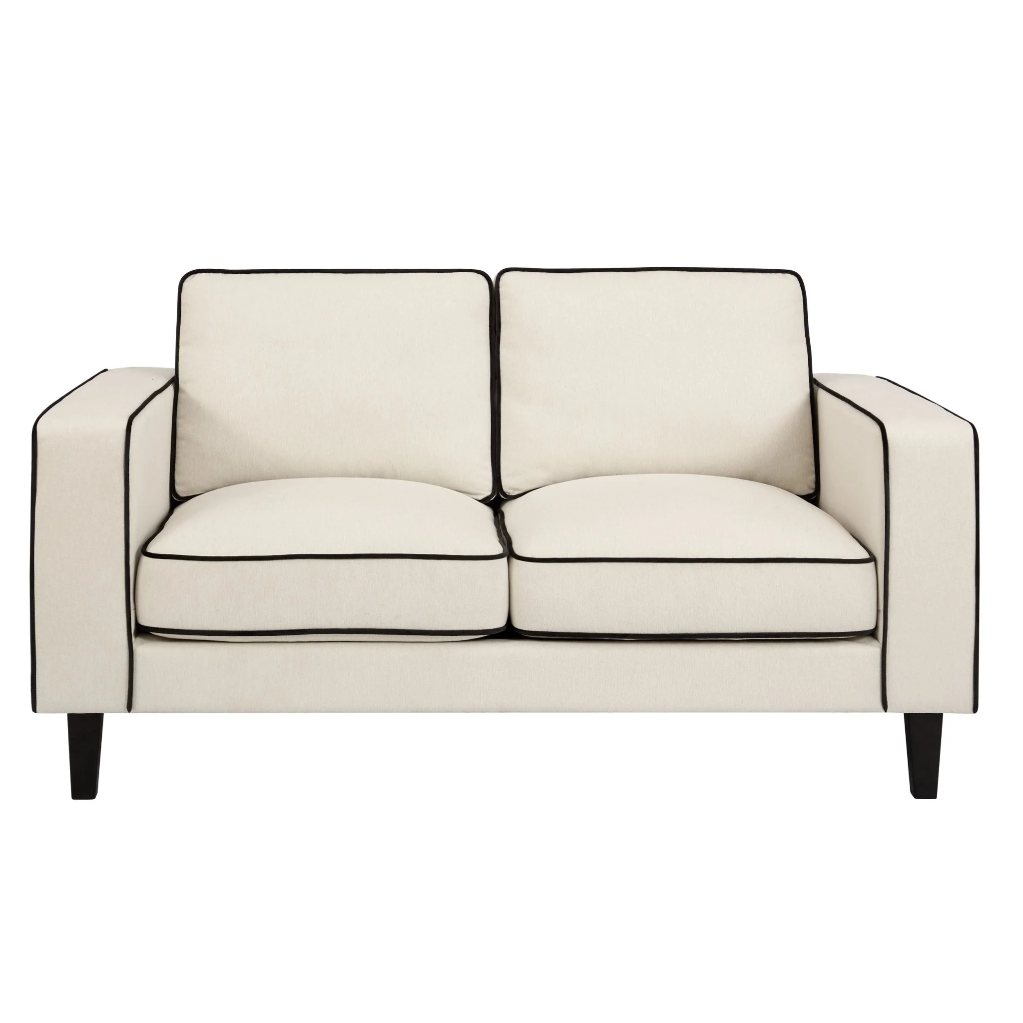 Soho 2 Seater Sofa - Cream Linen/Black - Image 3