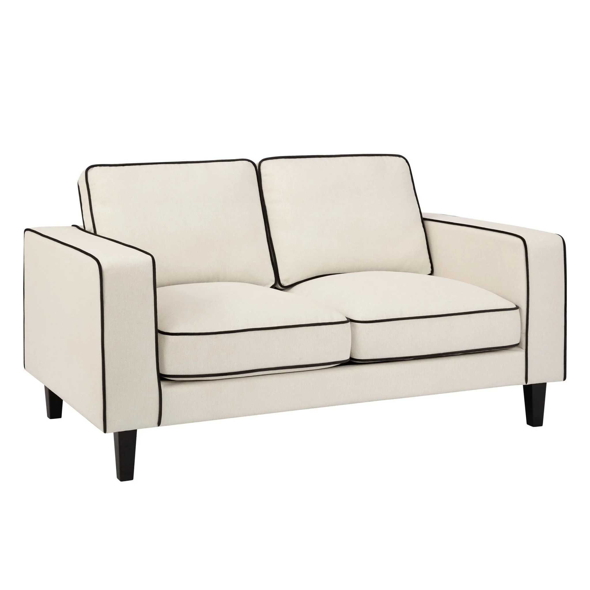 Soho 2 Seater Sofa - Cream Linen/Black - Image 4