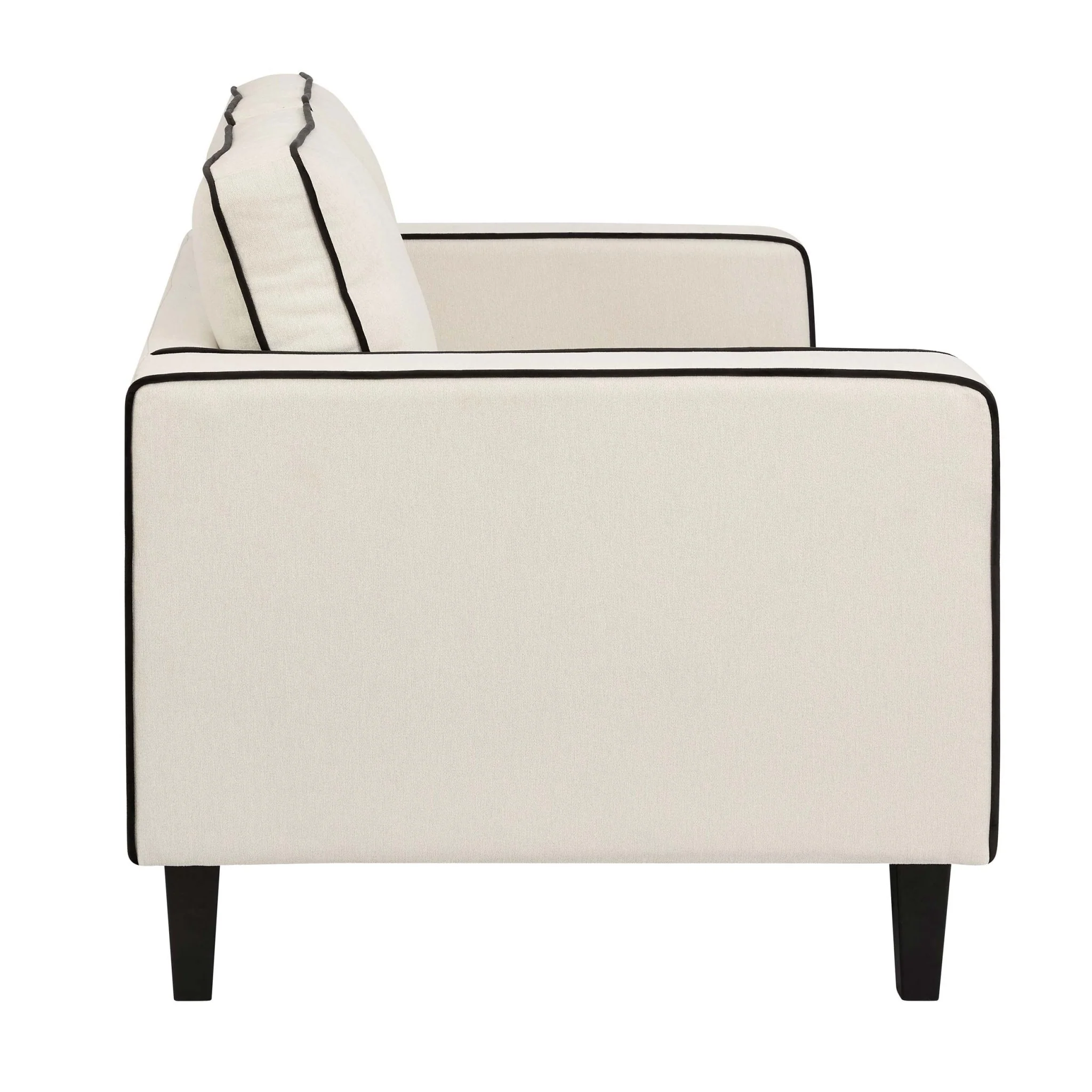 Soho 2 Seater Sofa - Cream Linen/Black - Image 5