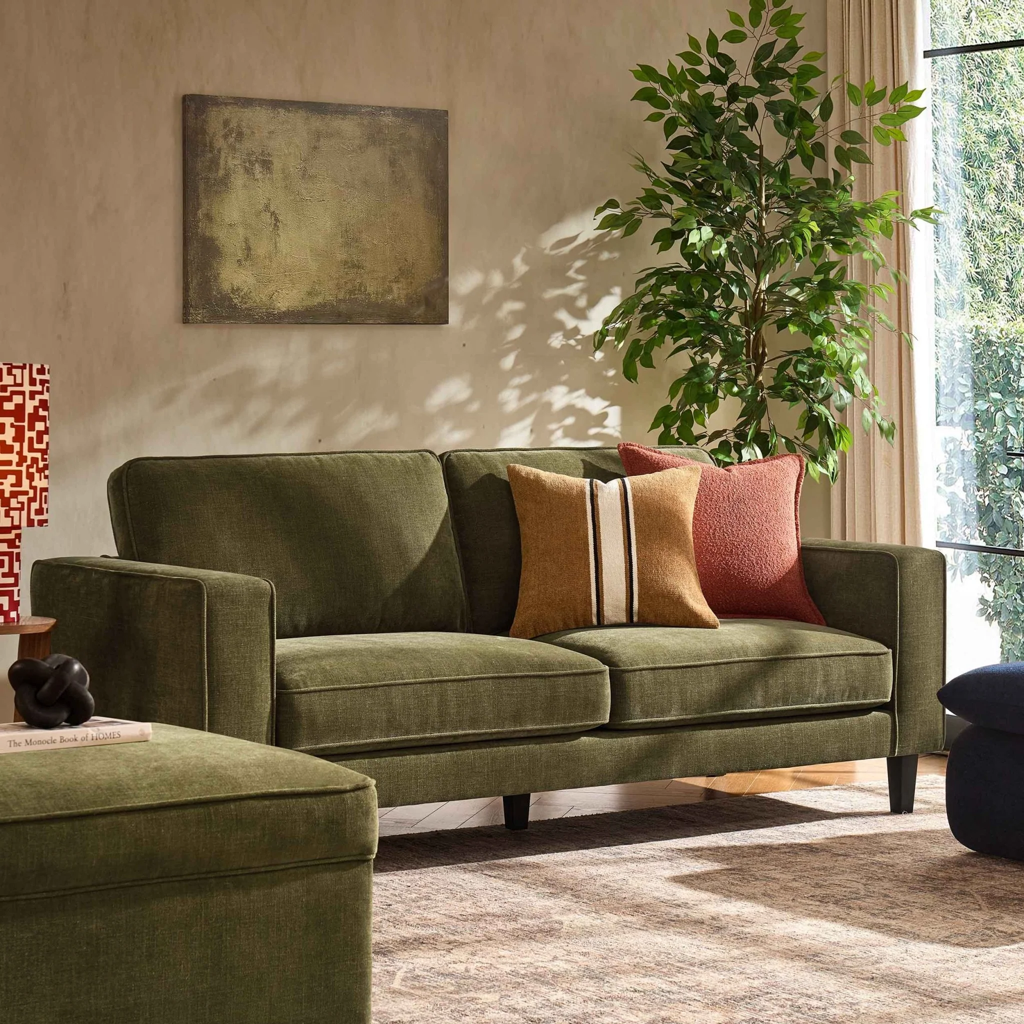 Soho 3 Seater Sofa - Chenille Olive - Image 2