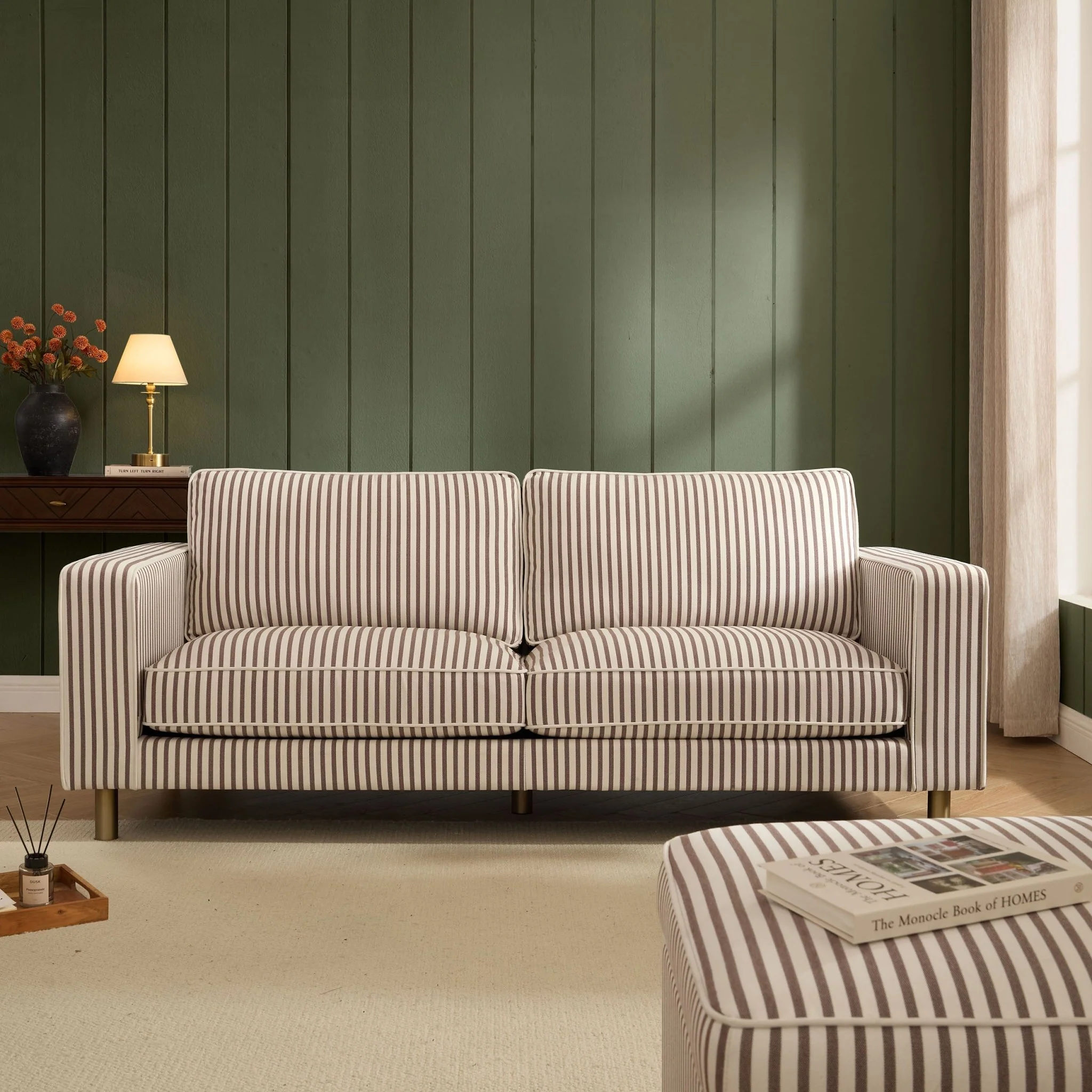 Soho 3 Seater Sofa - Chocolate Stripe