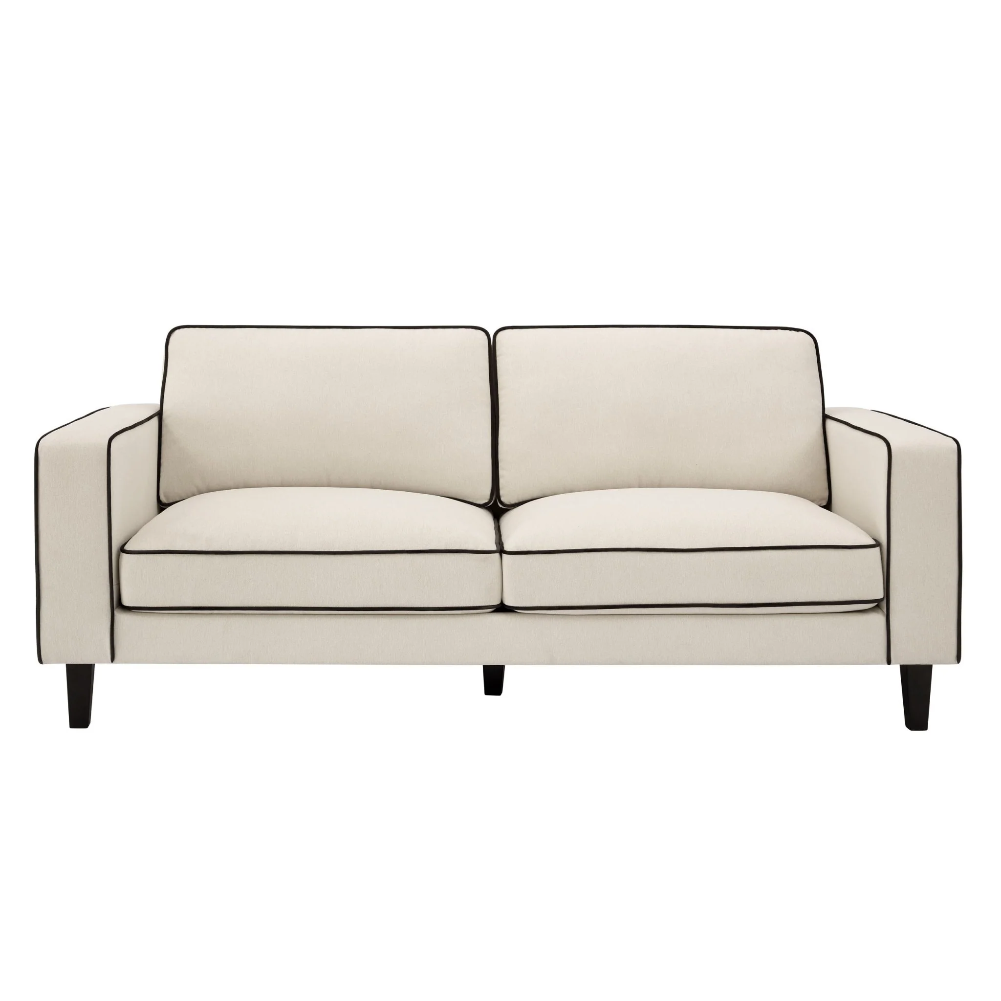 Soho 3 Seater Sofa - Cream Linen/Black - Image 3