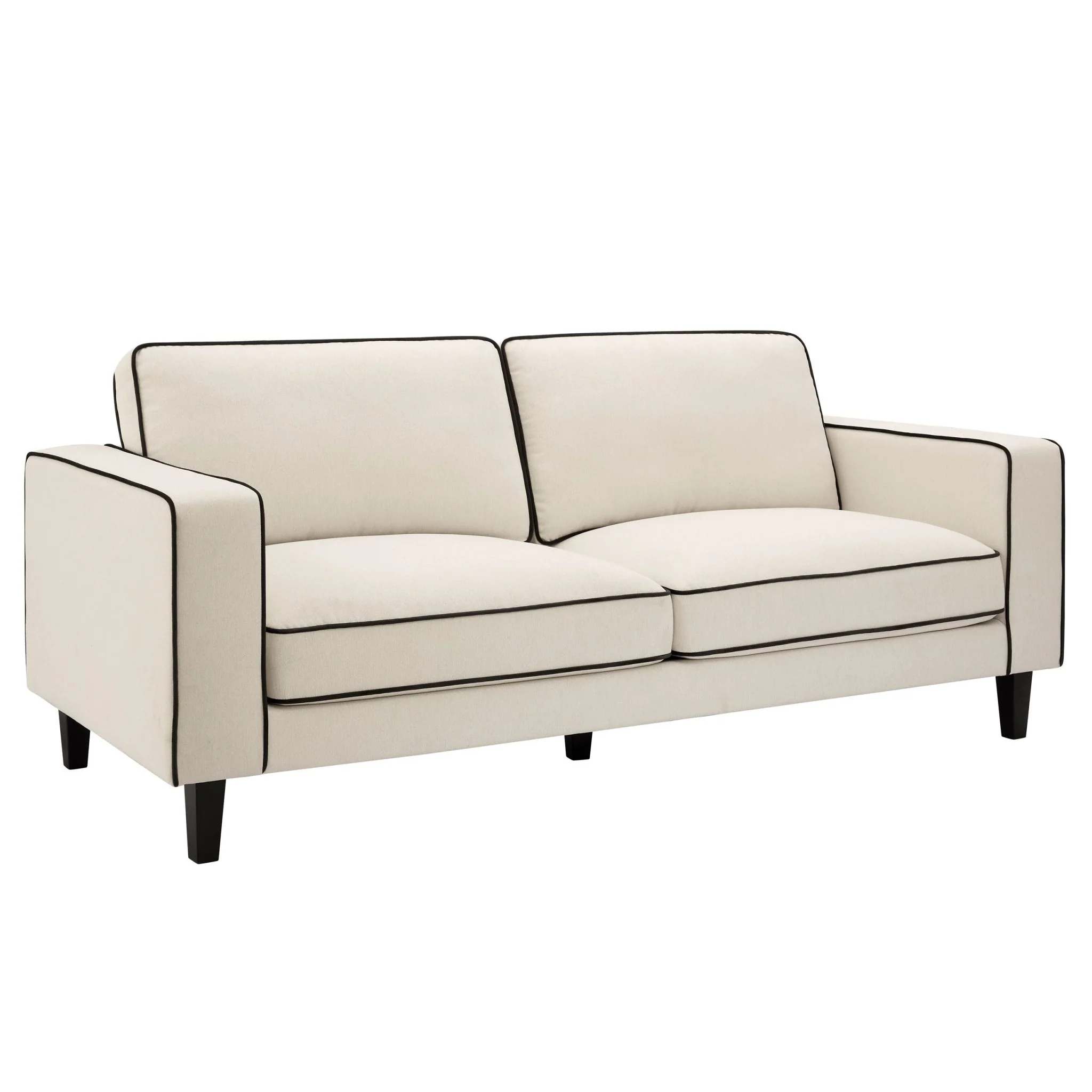 Soho 3 Seater Sofa - Cream Linen/Black - Image 4