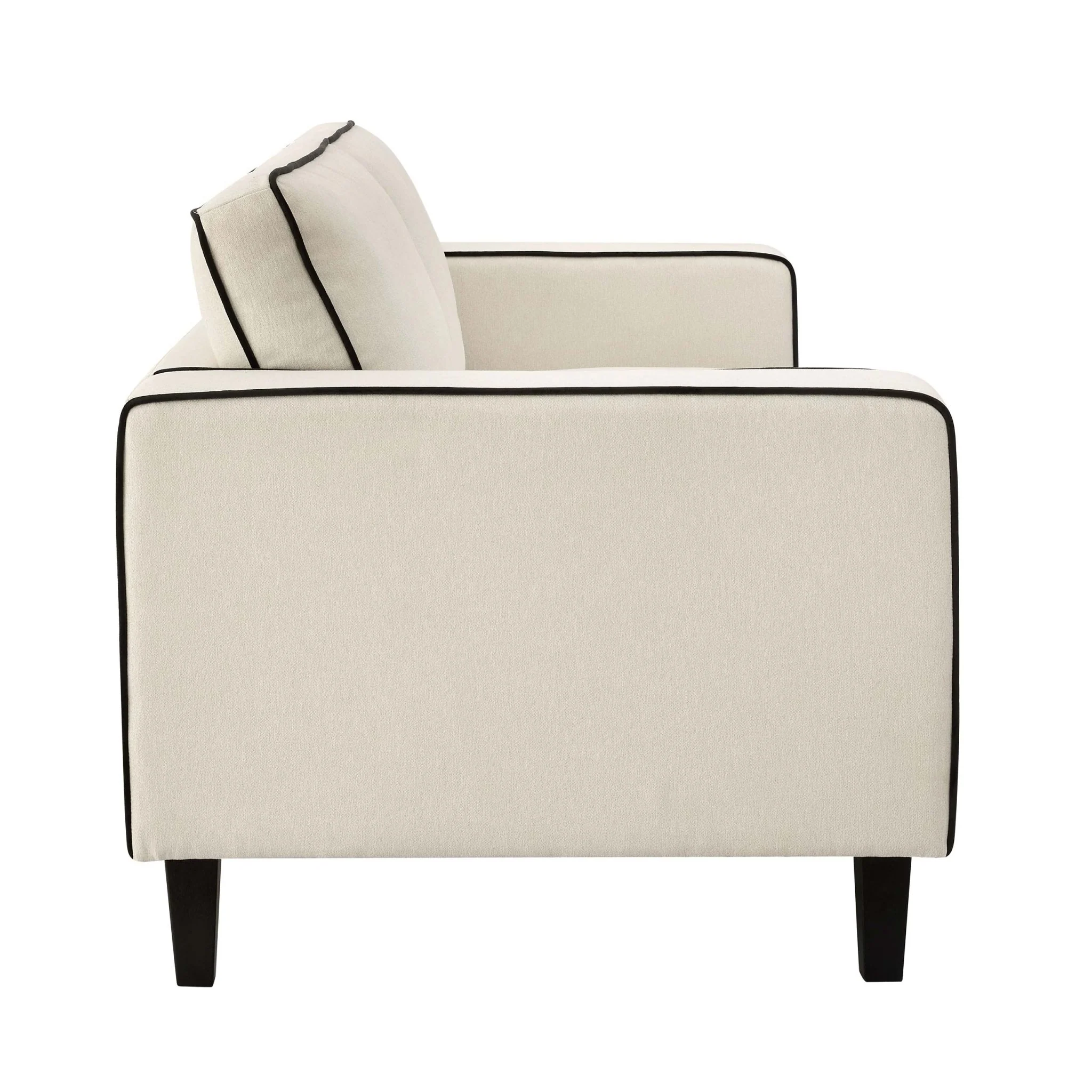 Soho 3 Seater Sofa - Cream Linen/Black - Image 5
