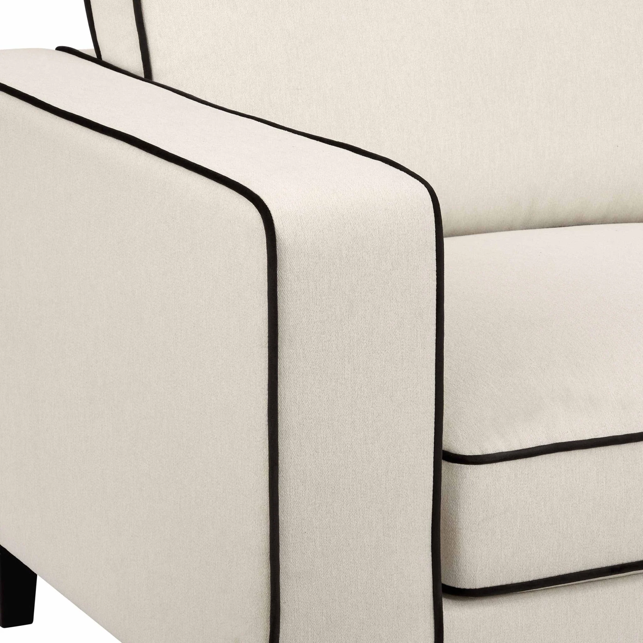 Soho 3 Seater Sofa - Cream Linen/Black - Image 7