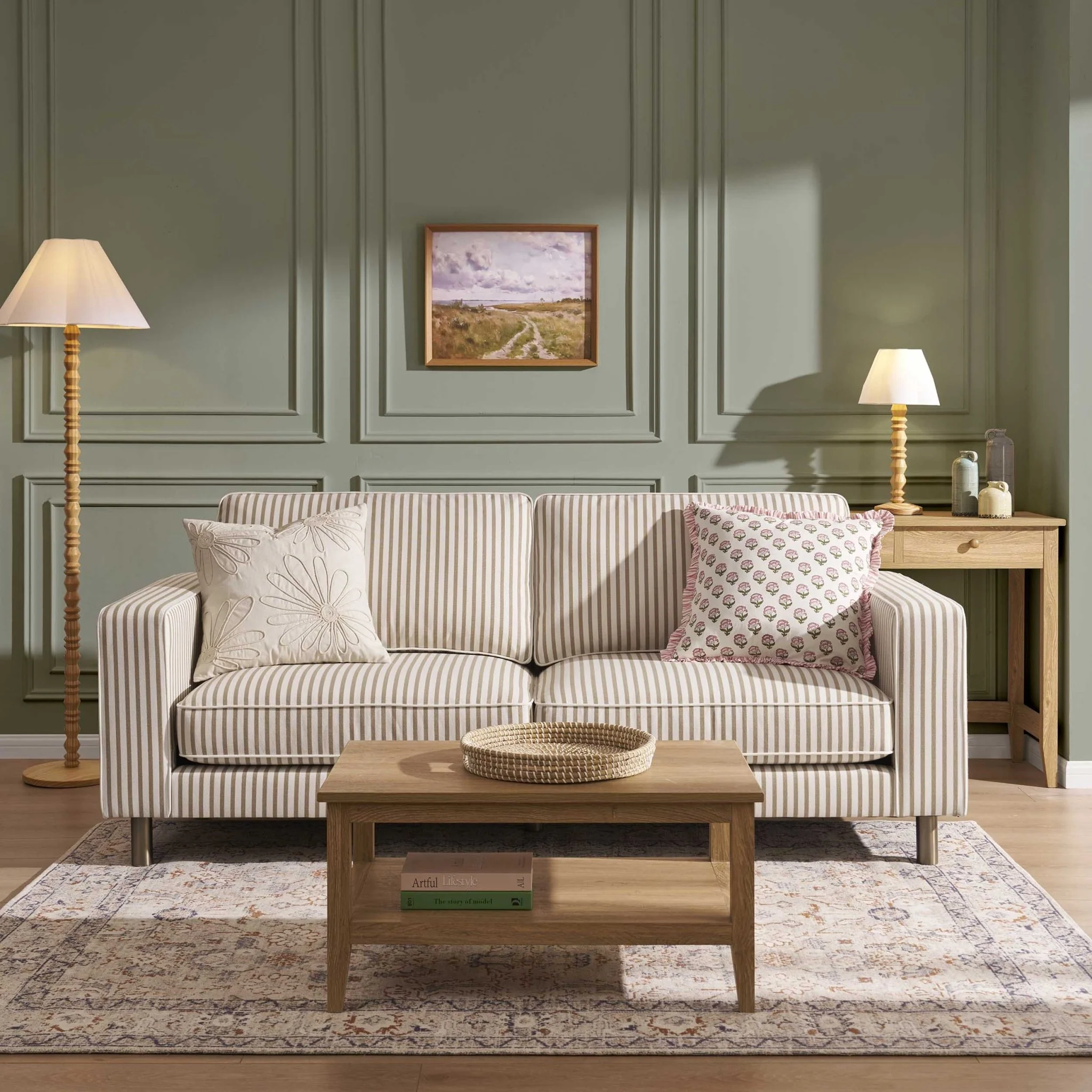 Soho 3 Seater Sofa - Sand Stripe
