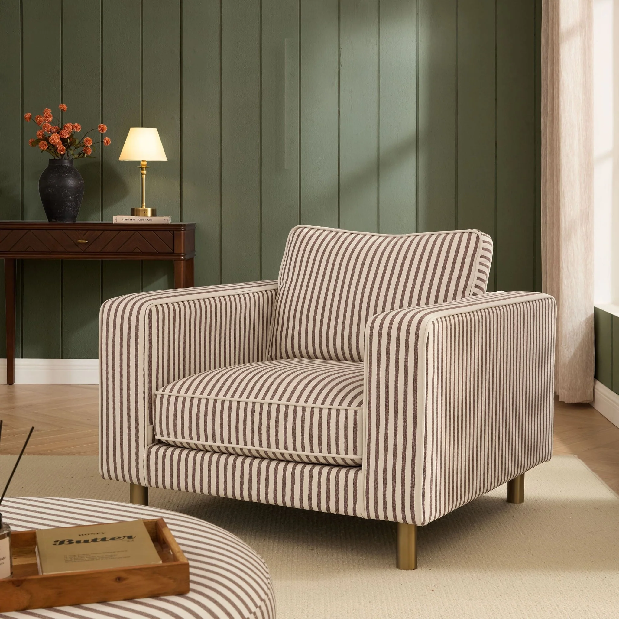 Soho Armchair - Chocolate Stripe