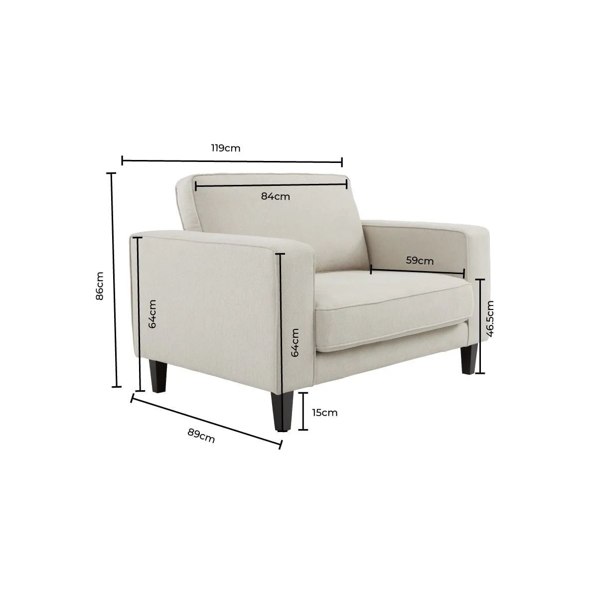 Soho Bouclé Loveseat - Ivory - Image 8