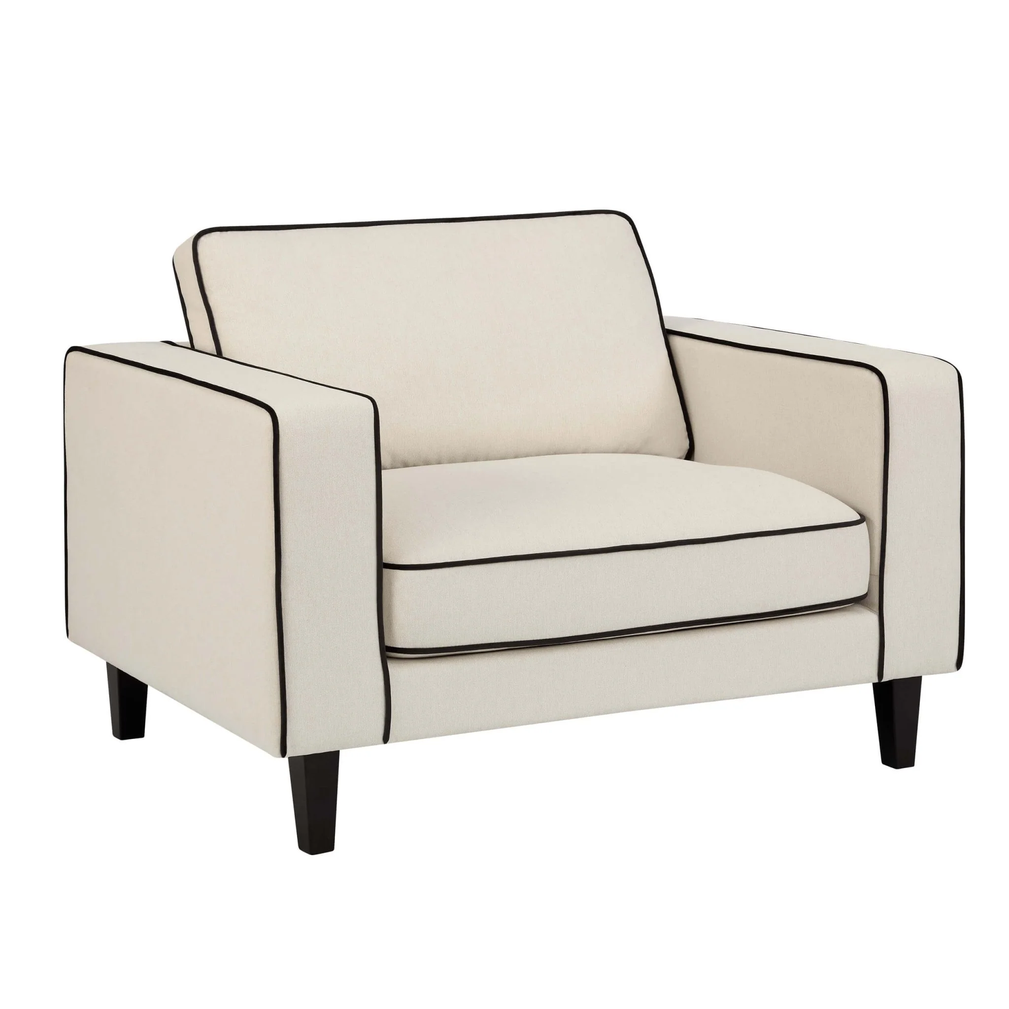 Soho Loveseat - Cream Linen/Black - Image 3