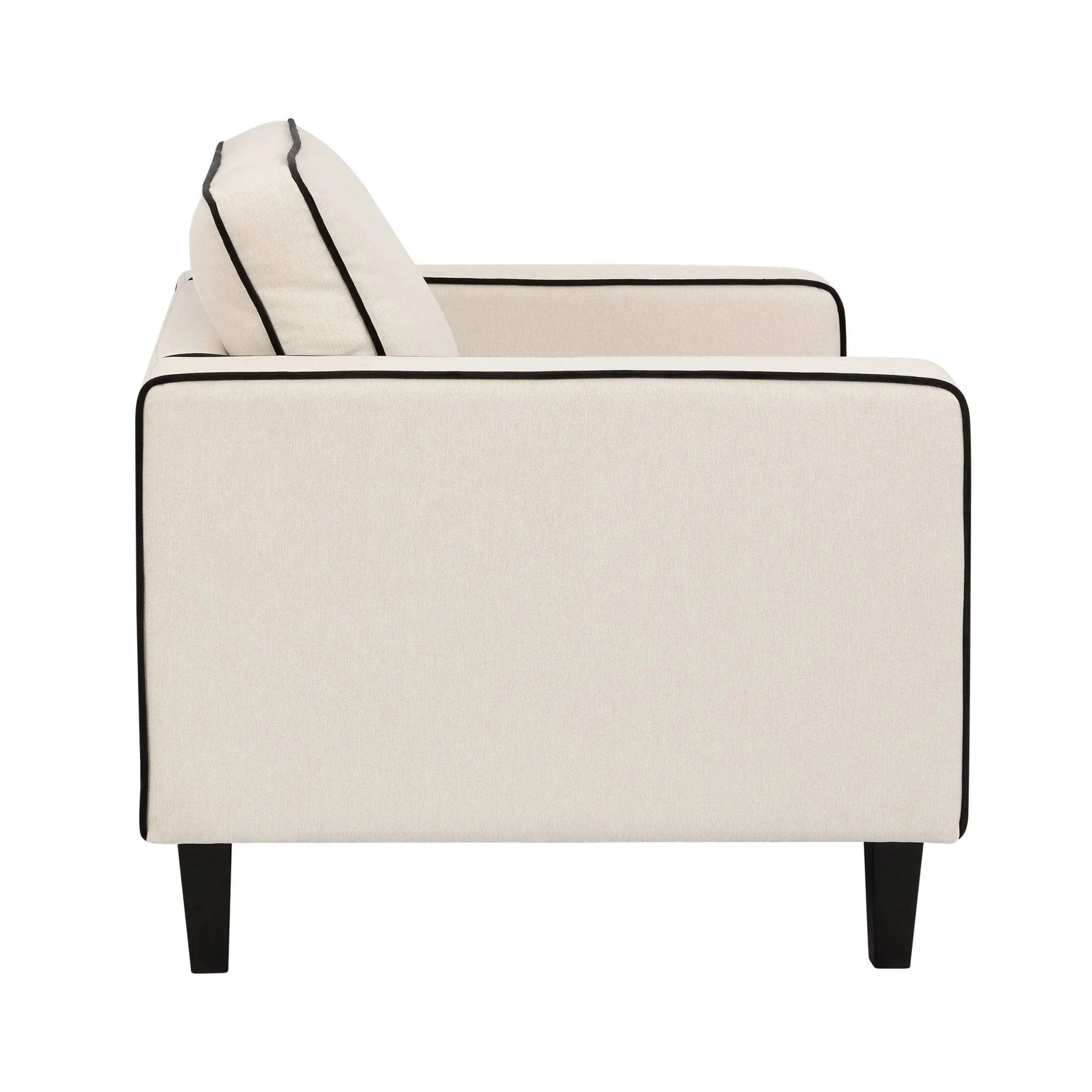 Soho Loveseat - Cream Linen/Black - Image 4