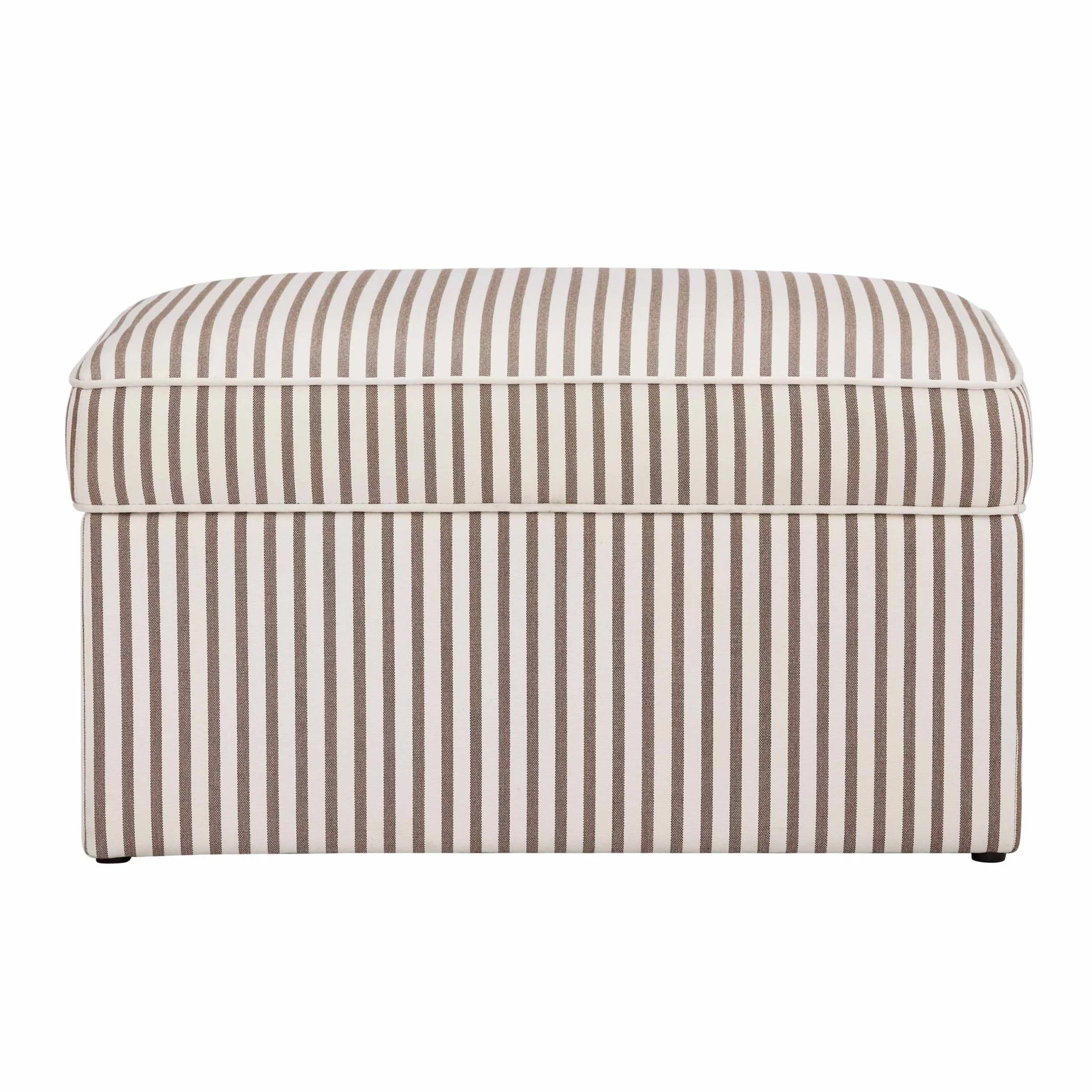 Soho Ottoman Storage Pouffe - Chocolate Stripe - Image 2
