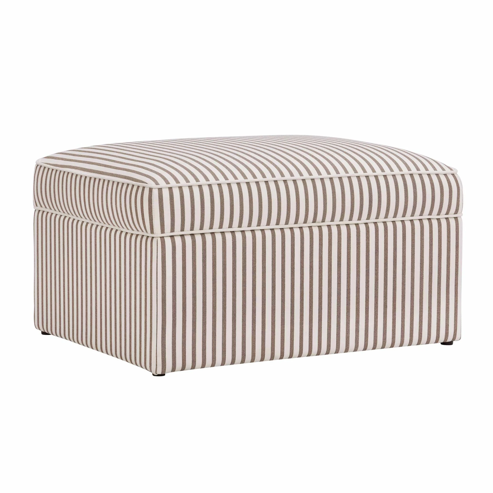 Soho Ottoman Storage Pouffe - Chocolate Stripe - Image 3