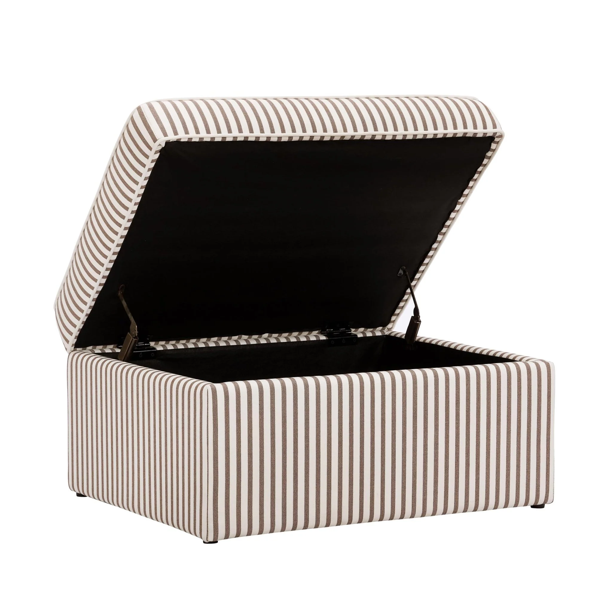 Soho Ottoman Storage Pouffe - Chocolate Stripe - Image 4