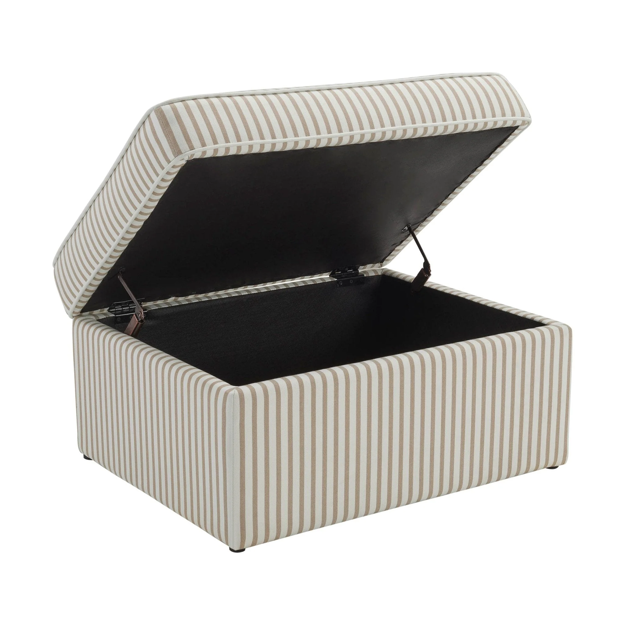 Soho Ottoman Storage Pouffe - Sand Stripe - Image 3