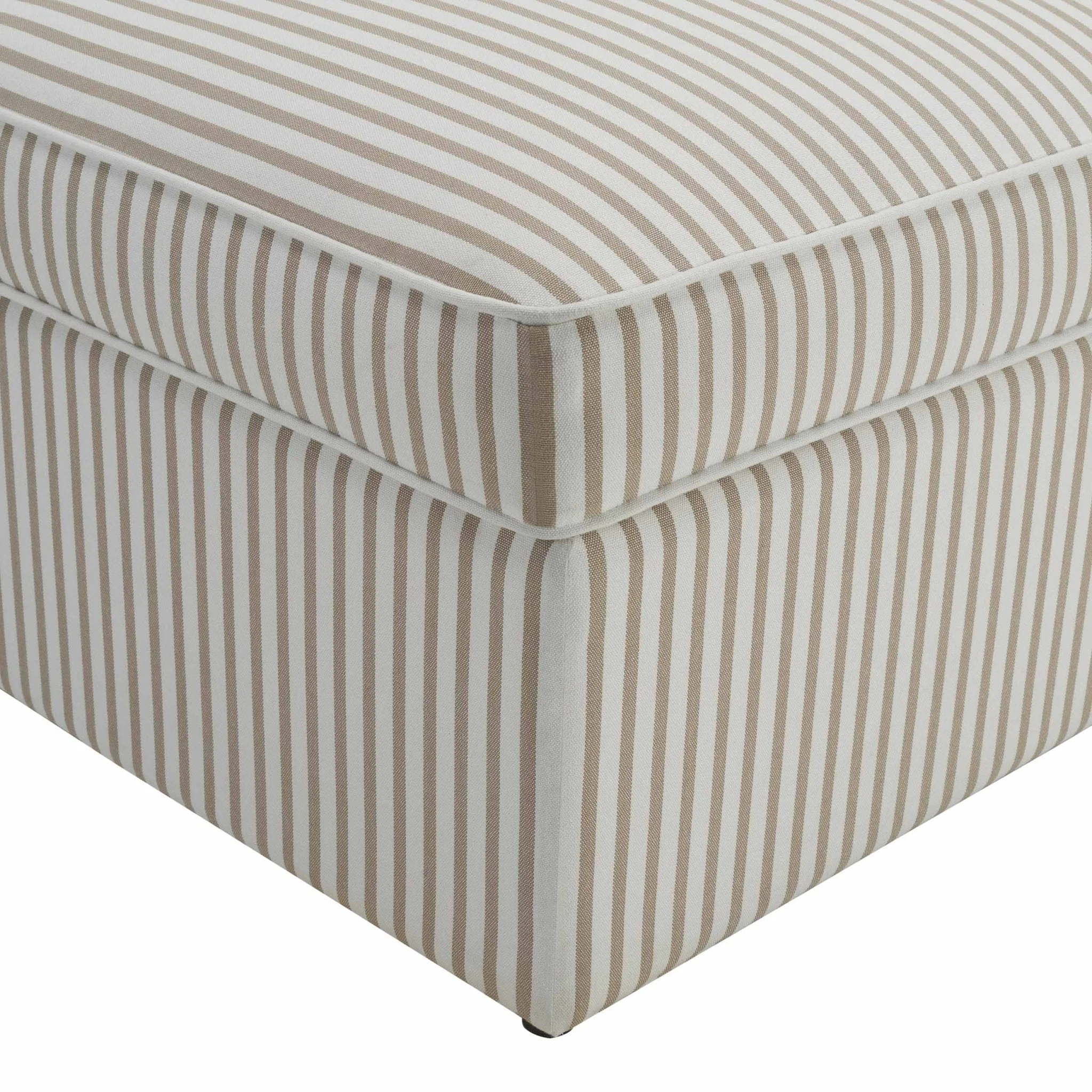 Soho Ottoman Storage Pouffe - Sand Stripe - Image 4