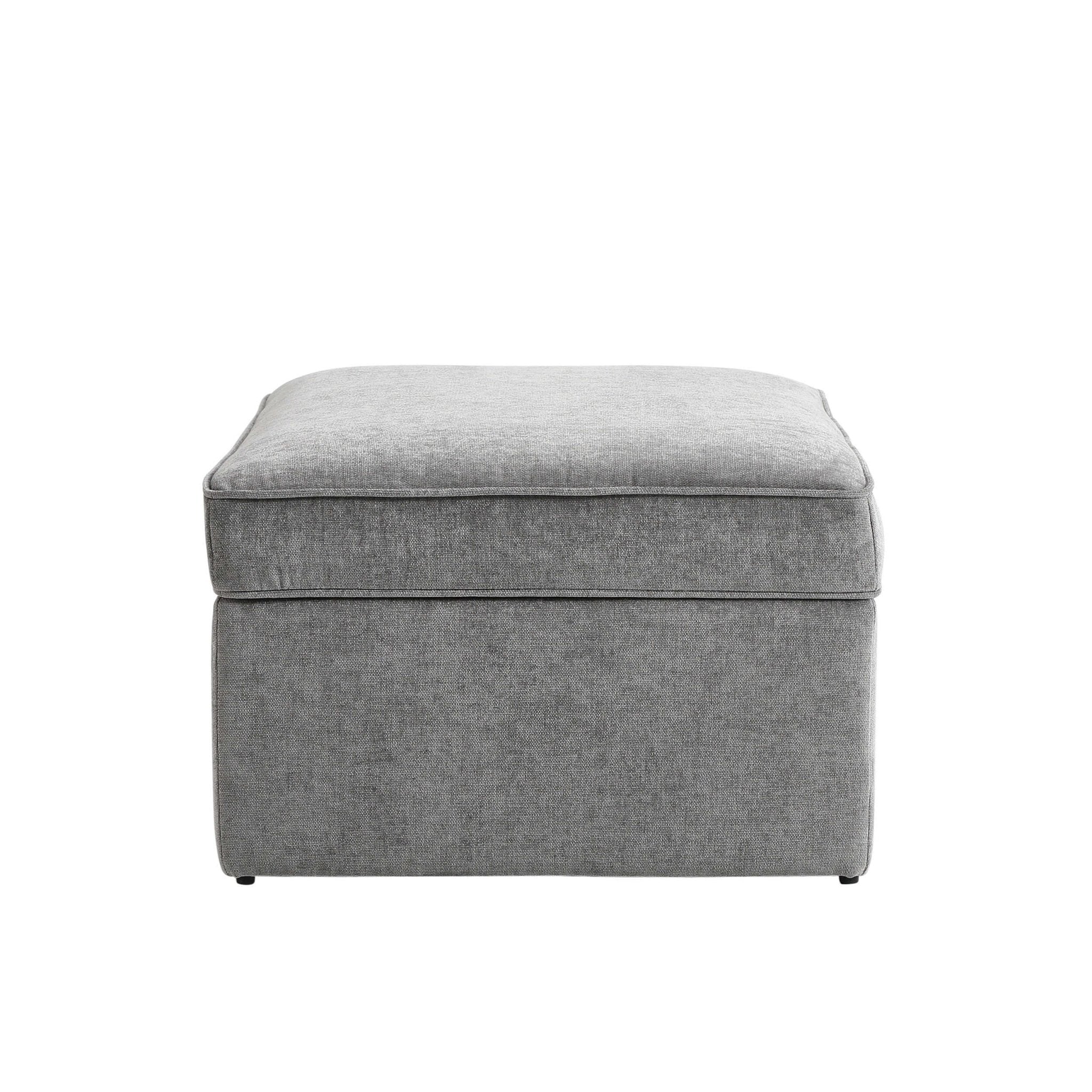 Soho Ottoman Storage Pouffe - Grey - Image 5