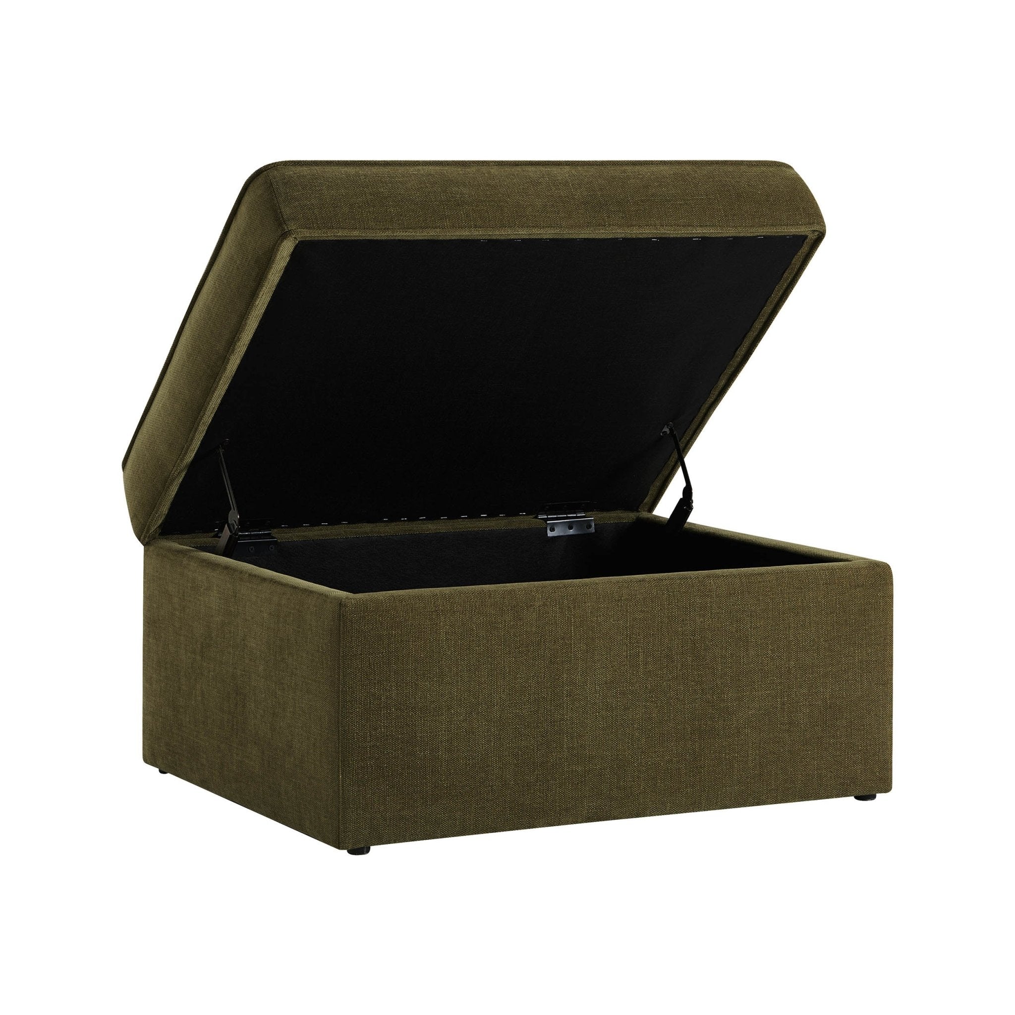 Soho Ottoman Storage Pouffe - Chenille Olive - Image 3