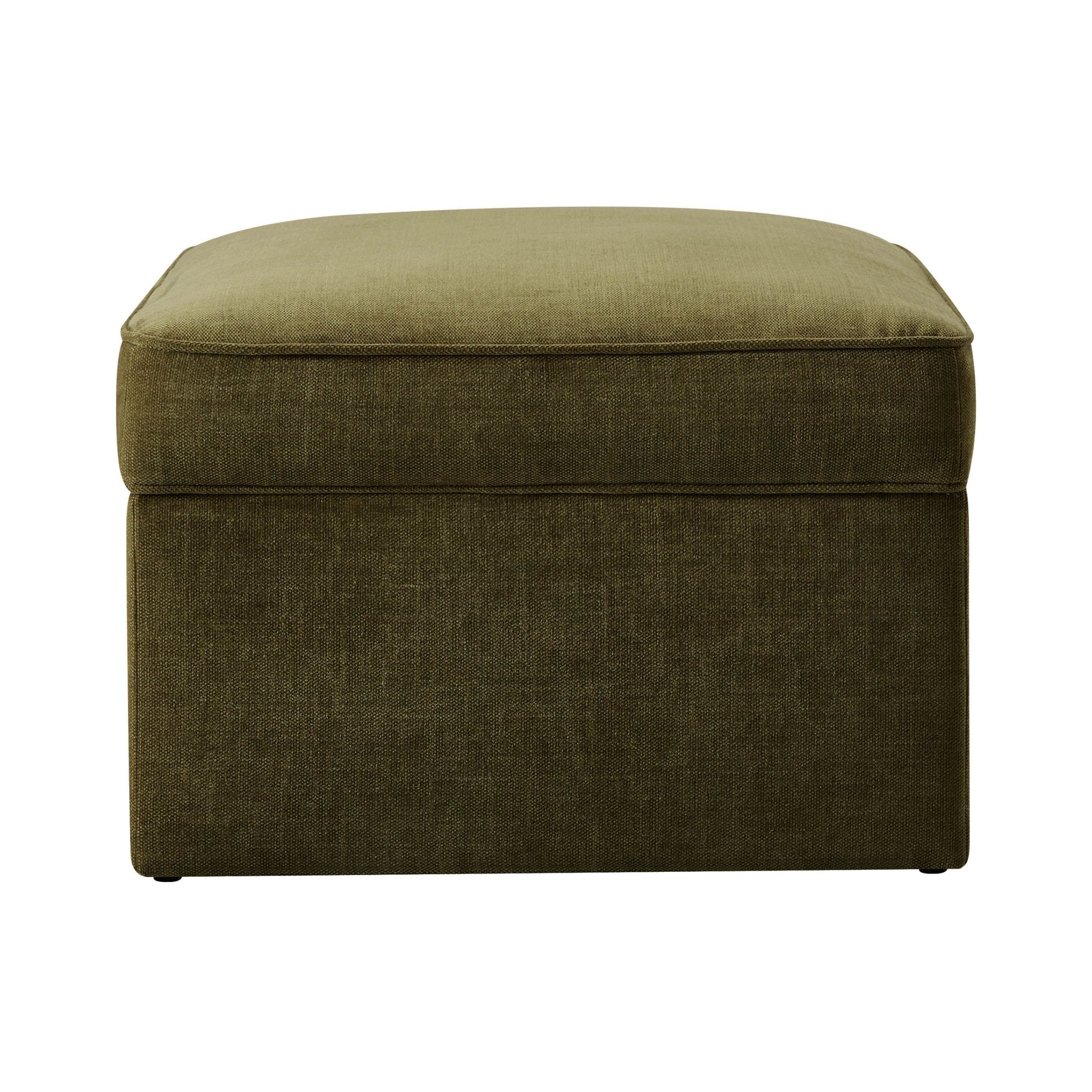 Soho Ottoman Storage Pouffe - Chenille Olive - Image 5