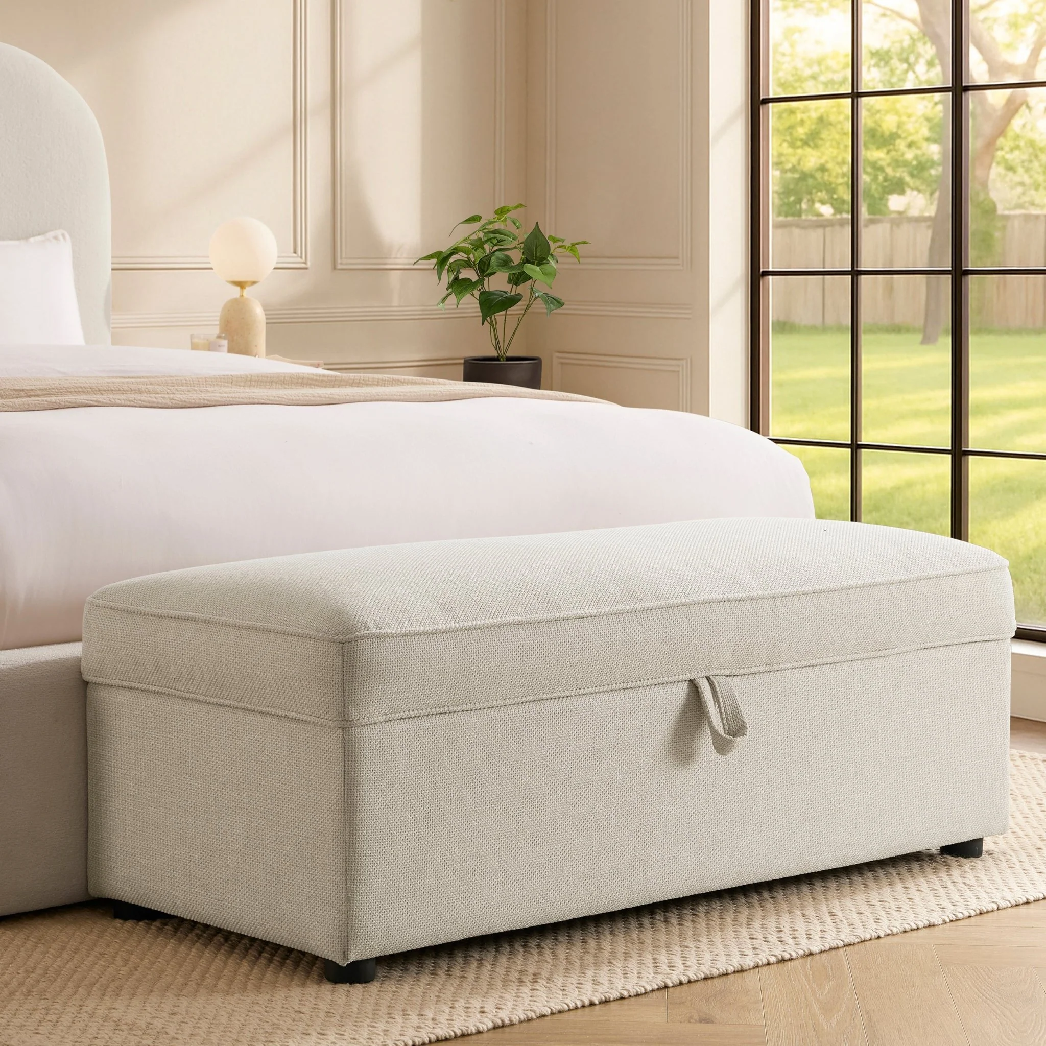 Soho Rectangle Ottoman Storage - Beige