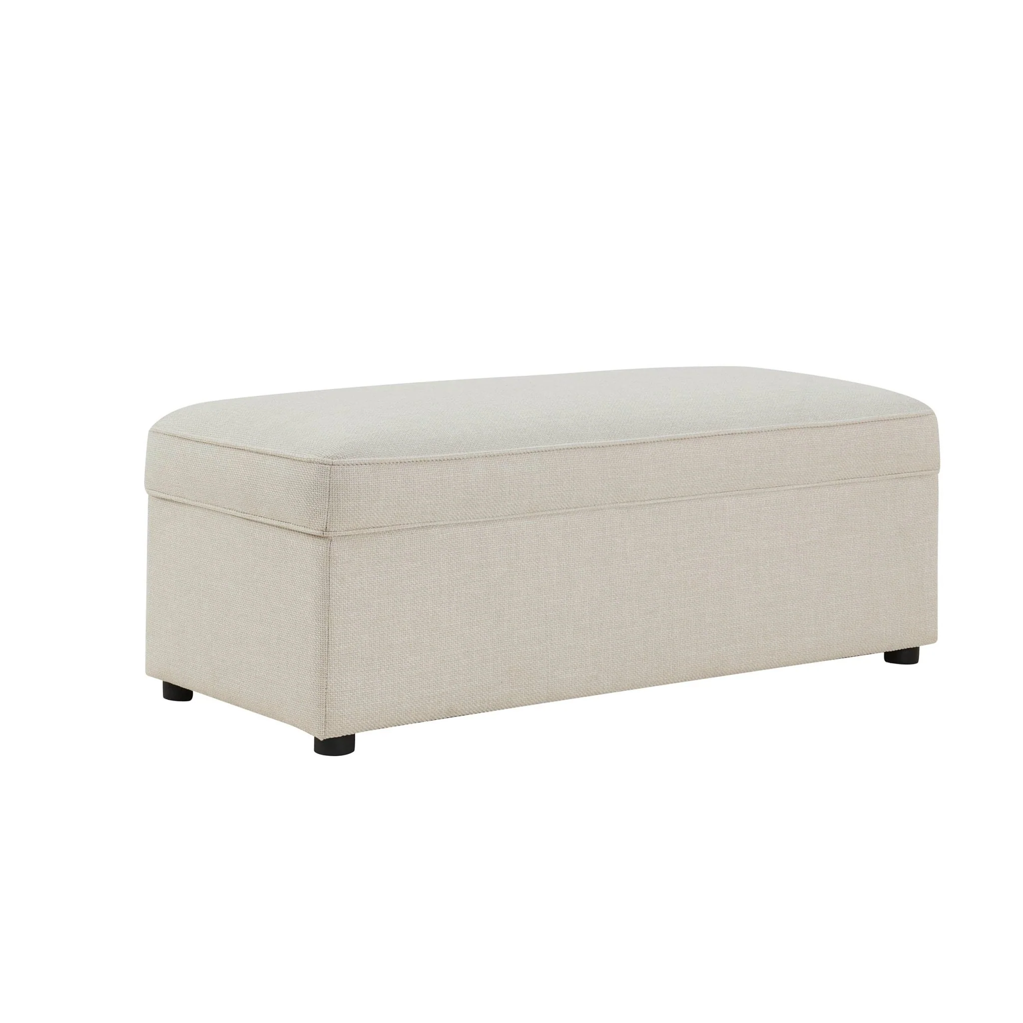 Soho Rectangle Ottoman Storage - Beige - Image 4