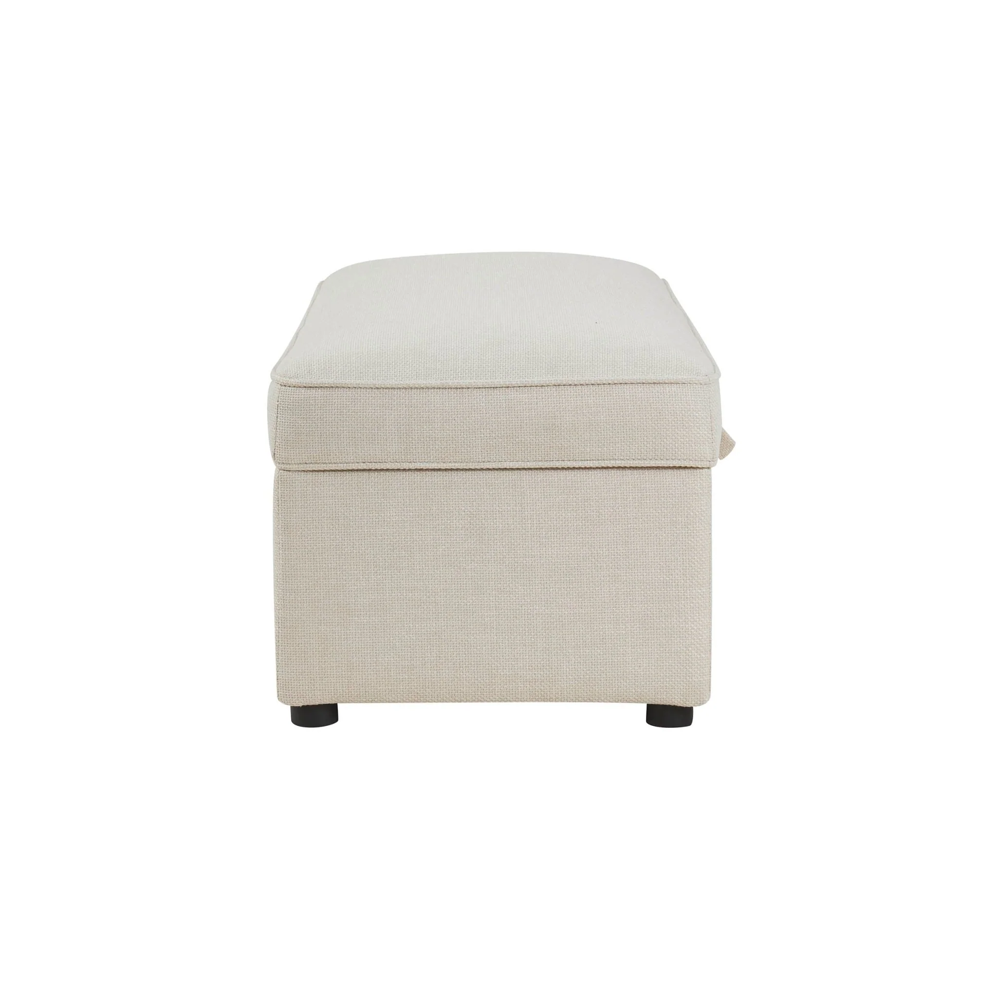 Soho Rectangle Ottoman Storage - Beige - Image 5