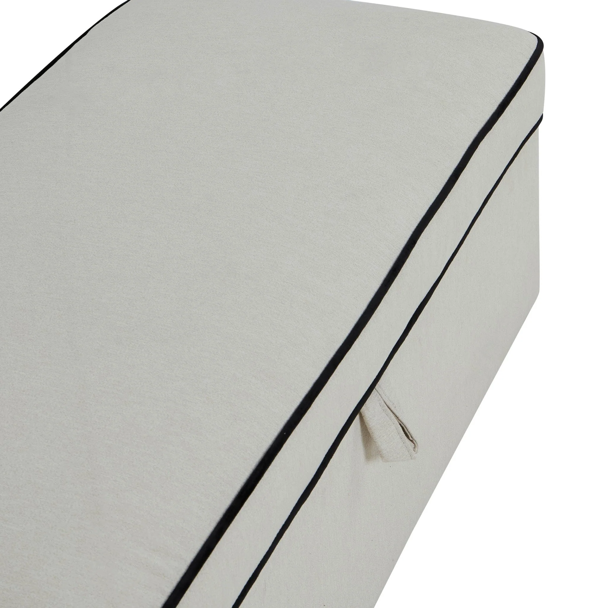 Soho Rectangle Ottoman Storage - Cream Linen/Black - Image 6