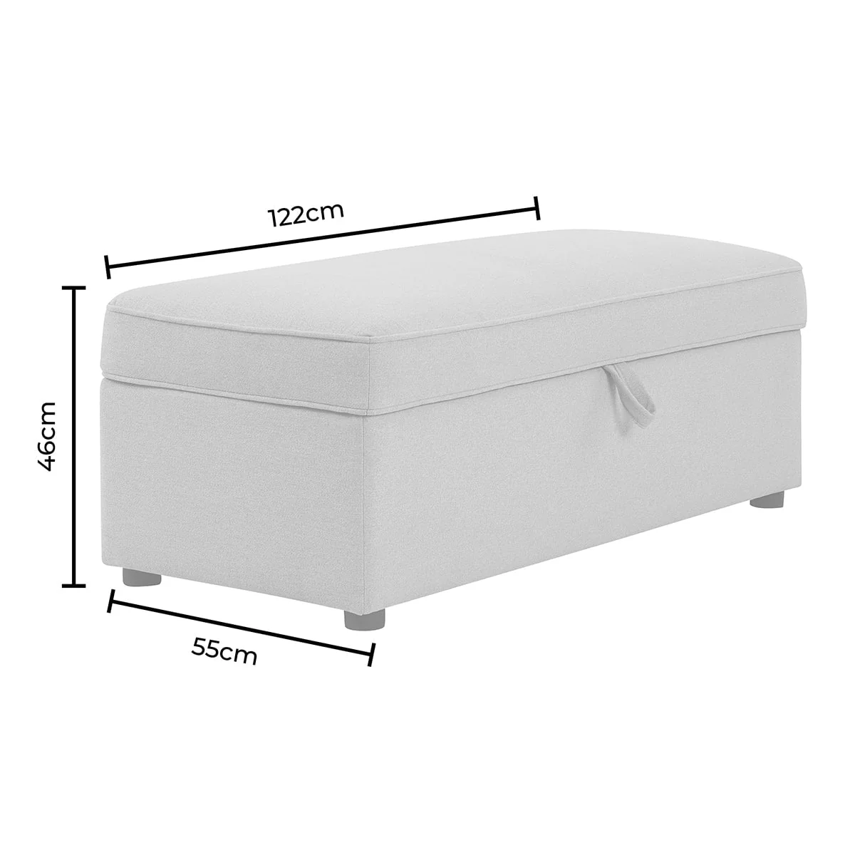 Soho Rectangle Ottoman Storage - Beige - Image 9