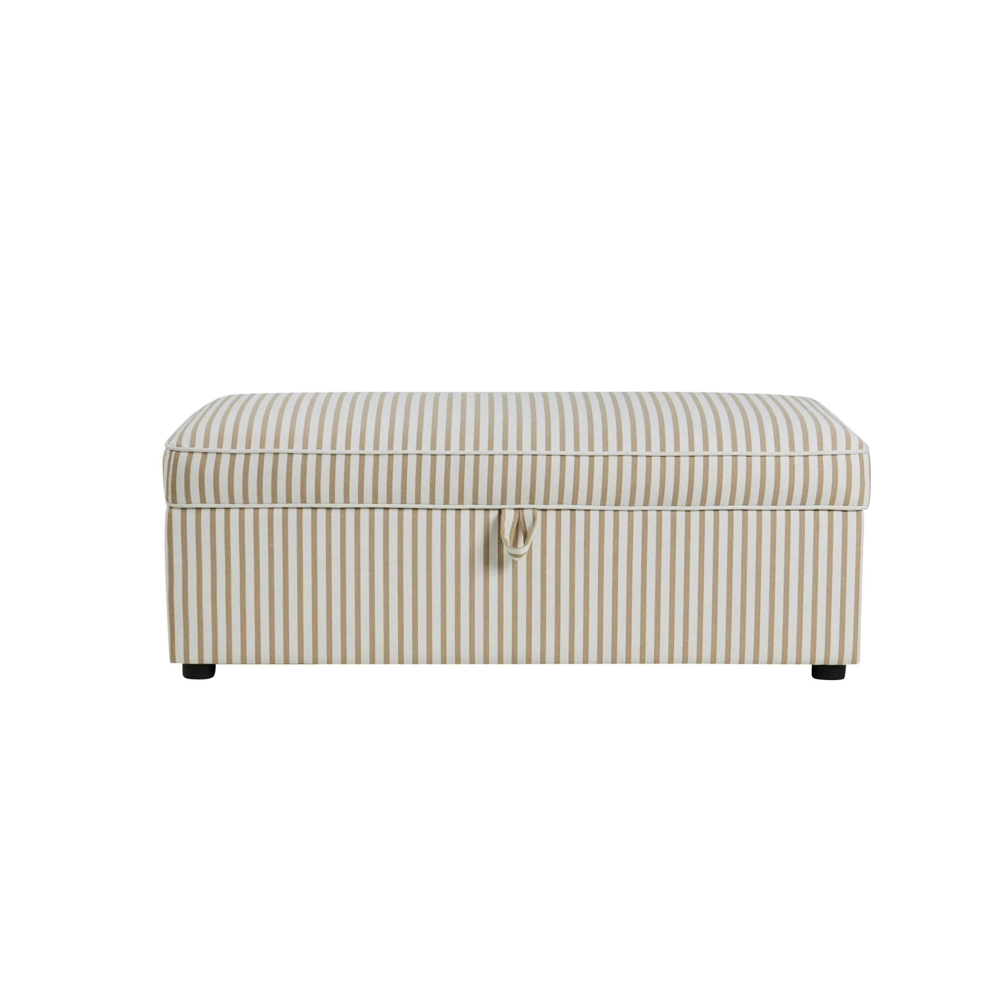 Soho Rectangle Ottoman Storage - Sand Stripe - Image 2