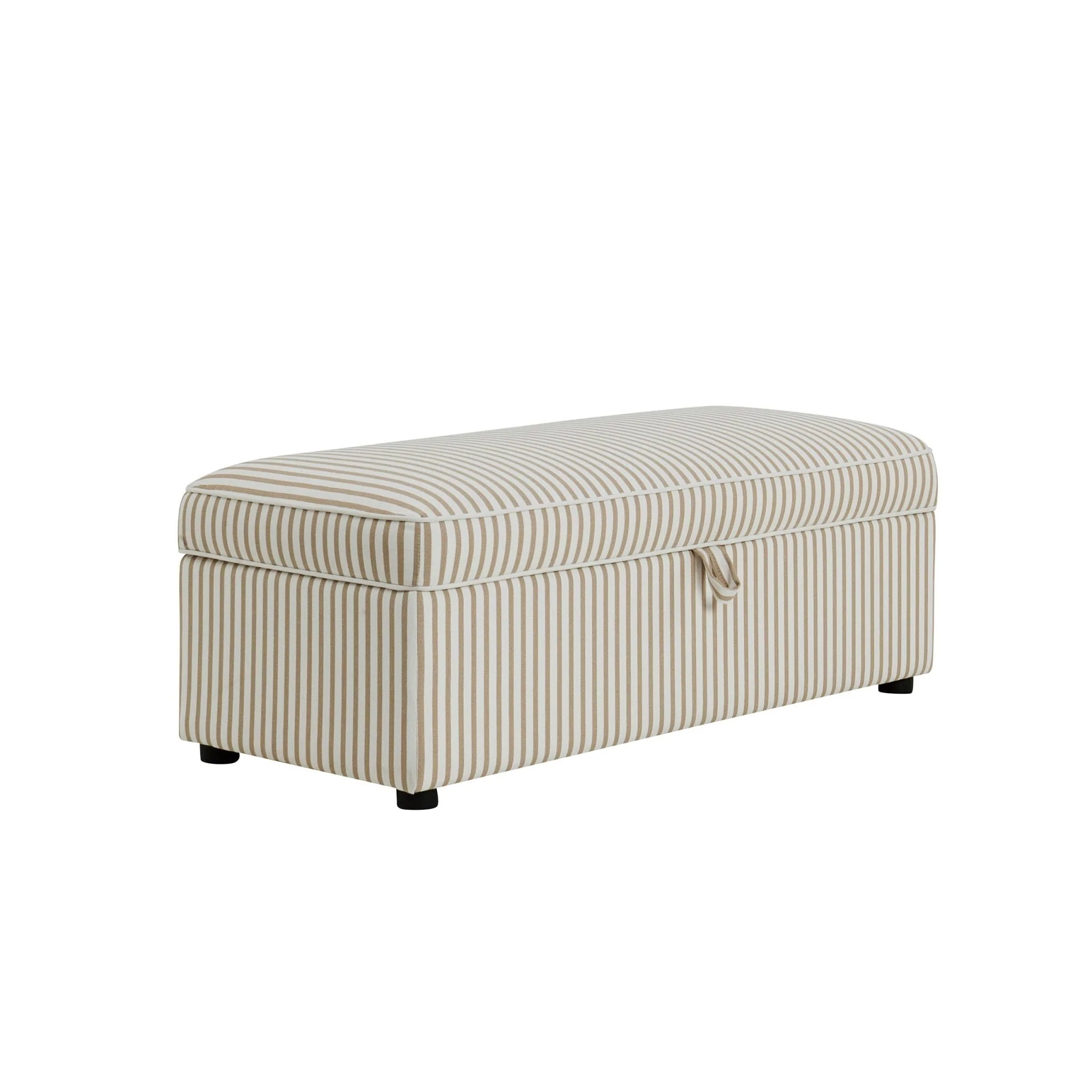 Soho Rectangle Ottoman Storage - Sand Stripe - Image 3