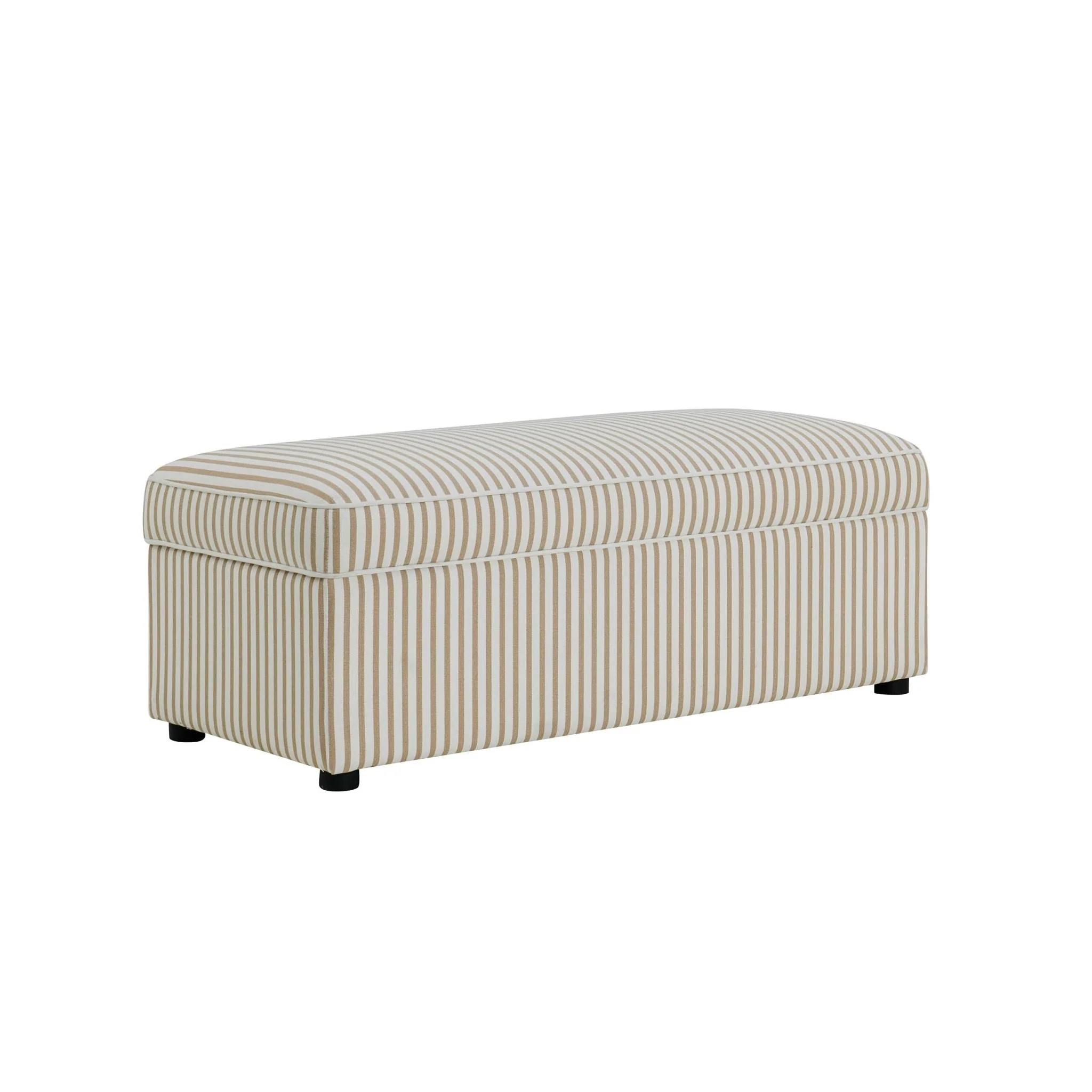 Soho Rectangle Ottoman Storage - Sand Stripe - Image 4