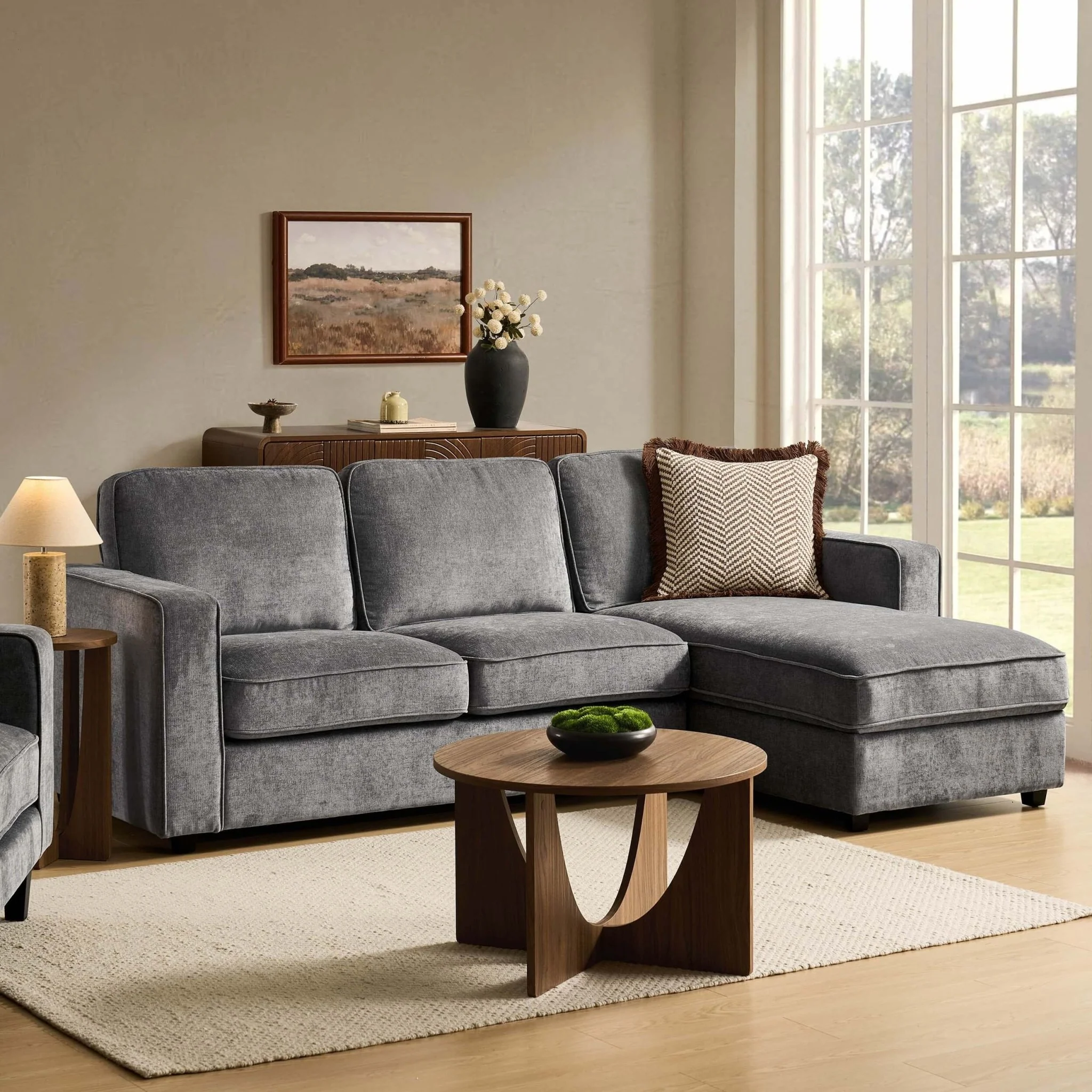 Soho Right Hand Storage Chaise Sofa - Grey