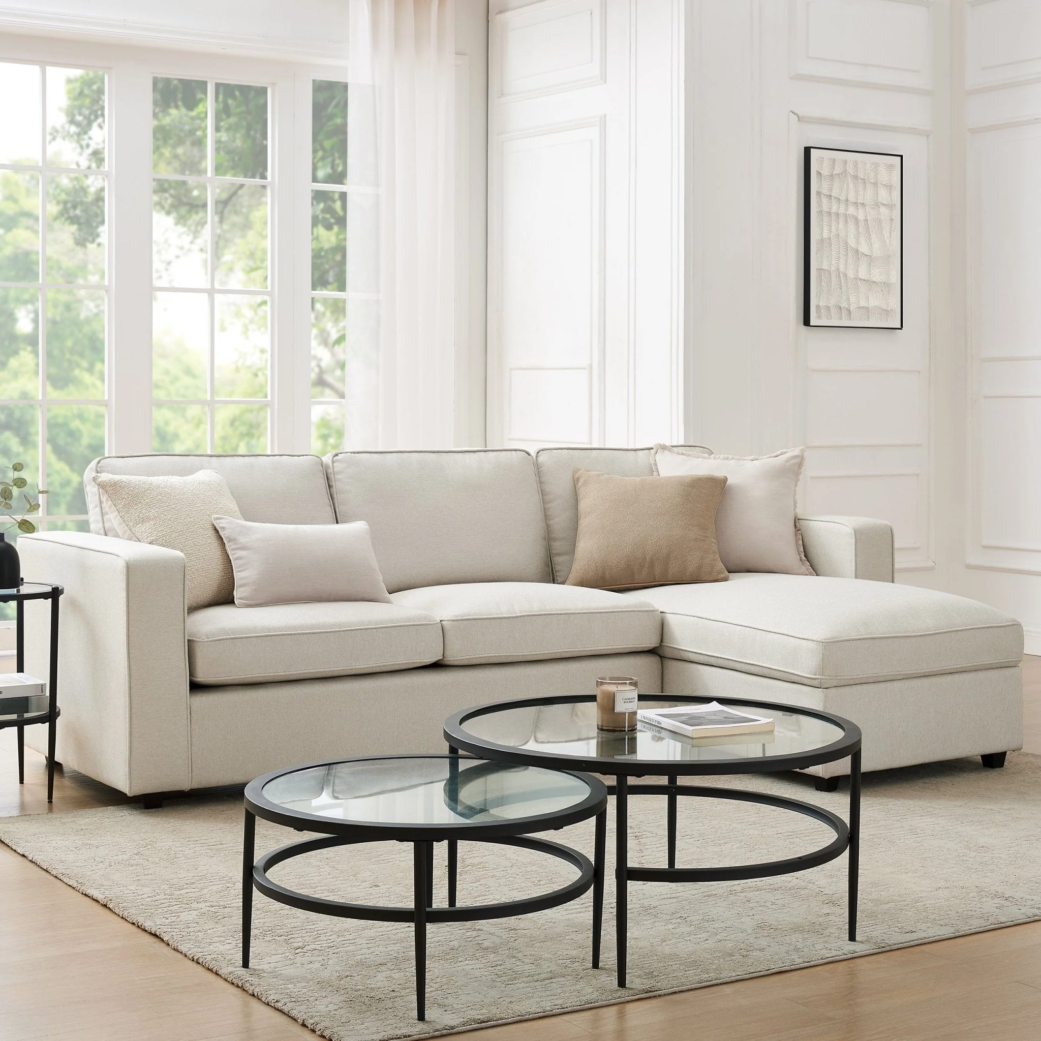 Soho Right Hand Storage Chaise Sofa - Natural - Image 4