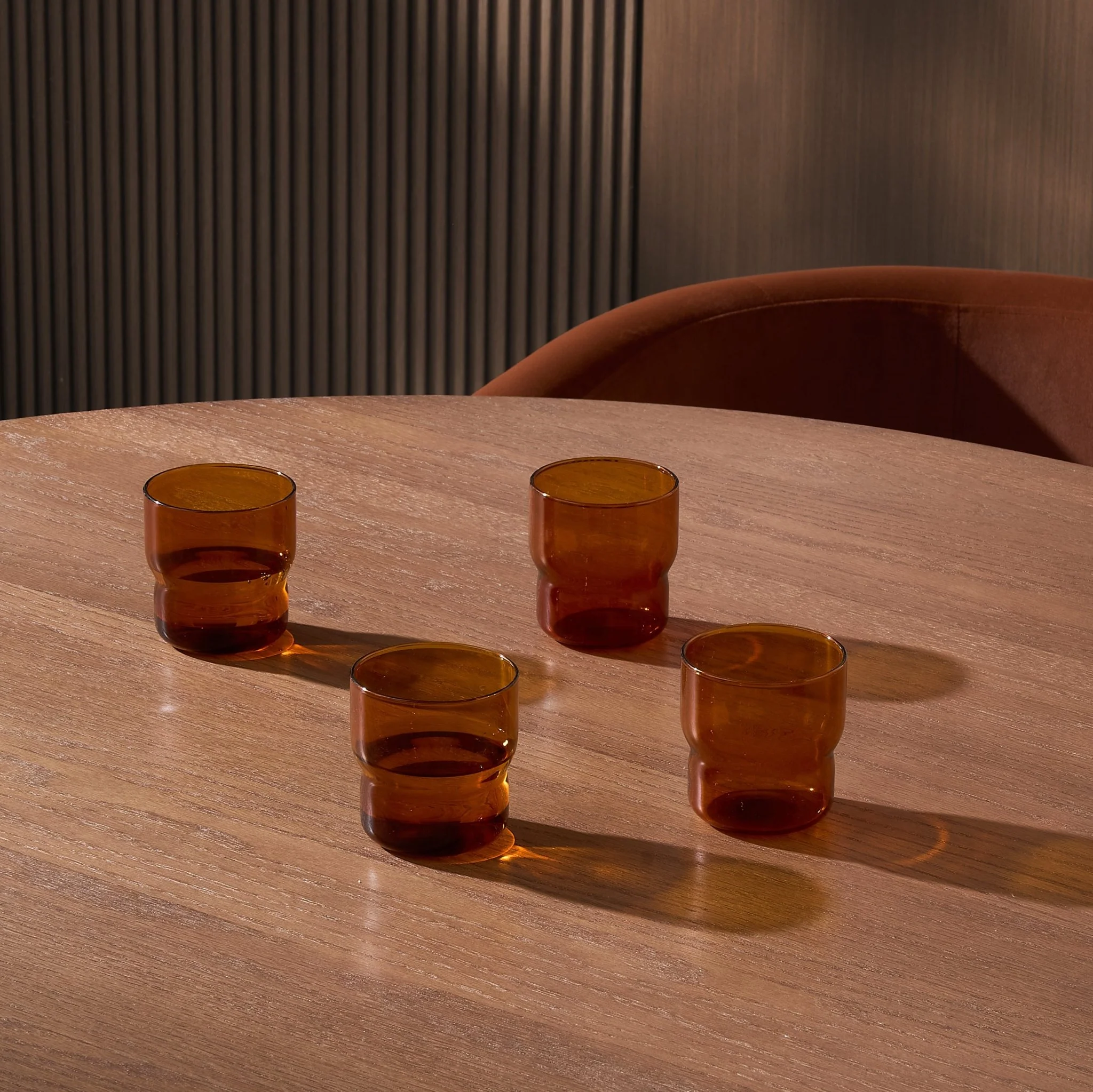 Sonne Colour Glass Tumblers - Set of 4 - Amber - Image 2