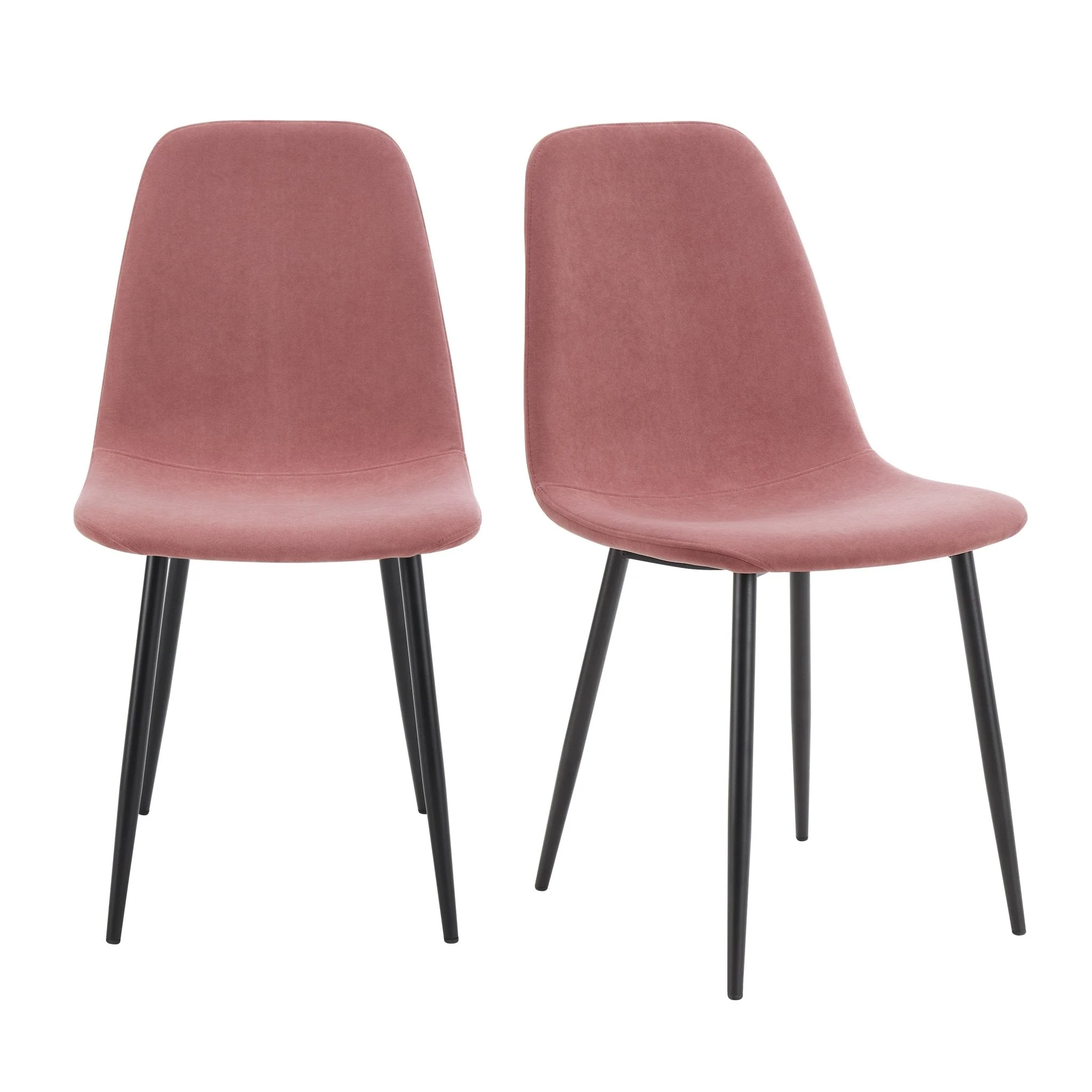 Sophia Set of 2 Dining Chairs - Velvet - Pink - Image 2