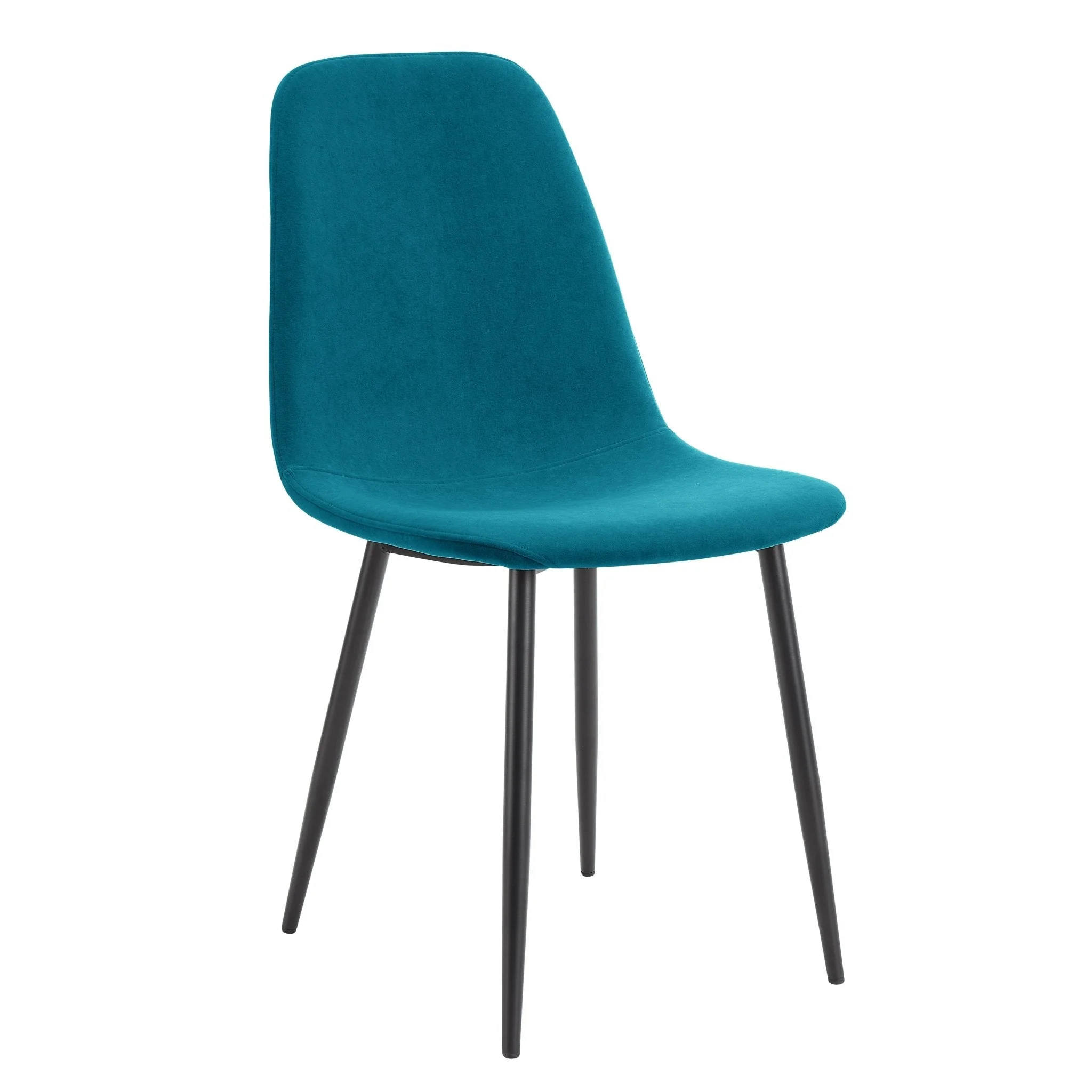 Sophia Set of 2 Dining Chairs - Velvet - Teal Blue - Image 3