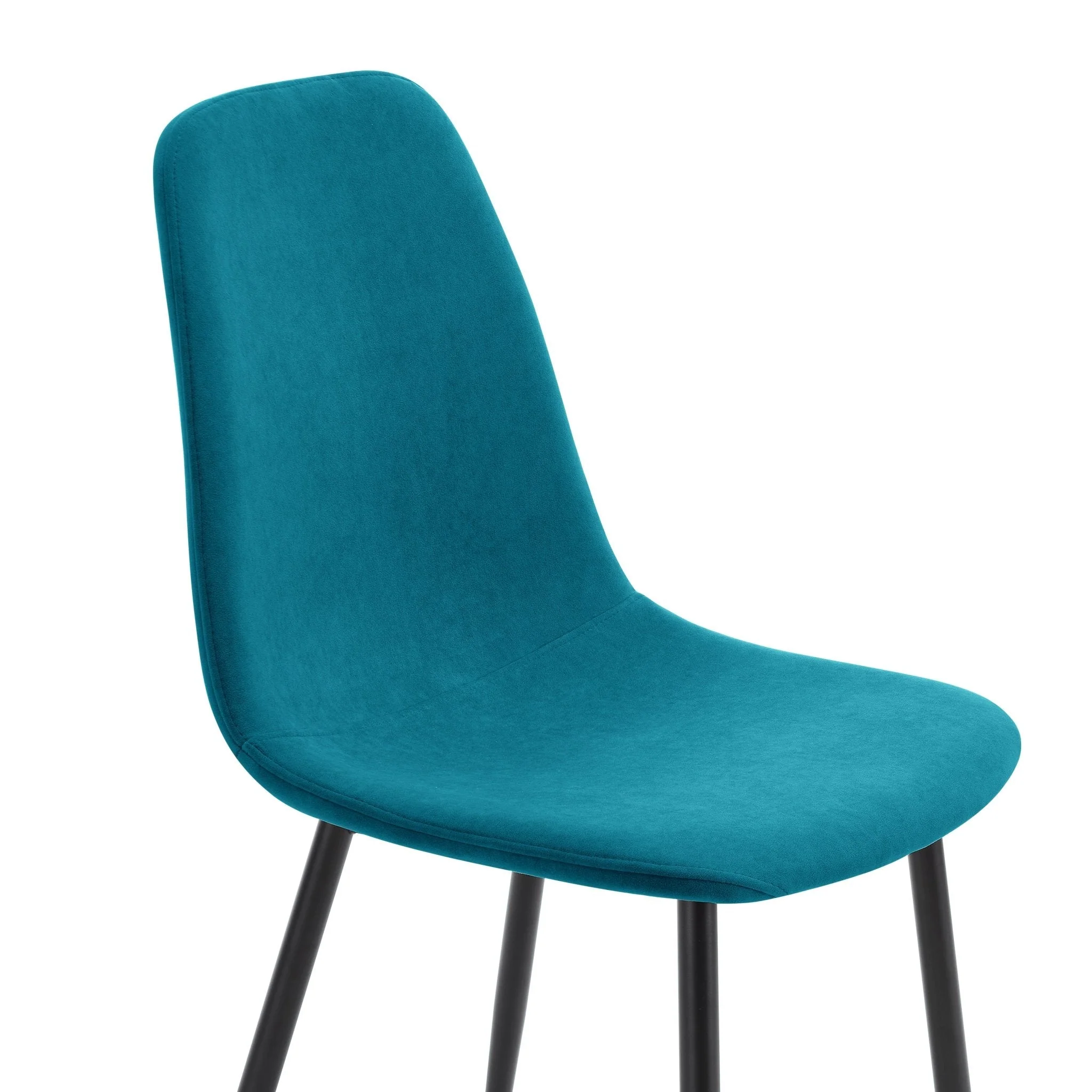 Sophia Set of 2 Dining Chairs - Velvet - Teal Blue - Image 5