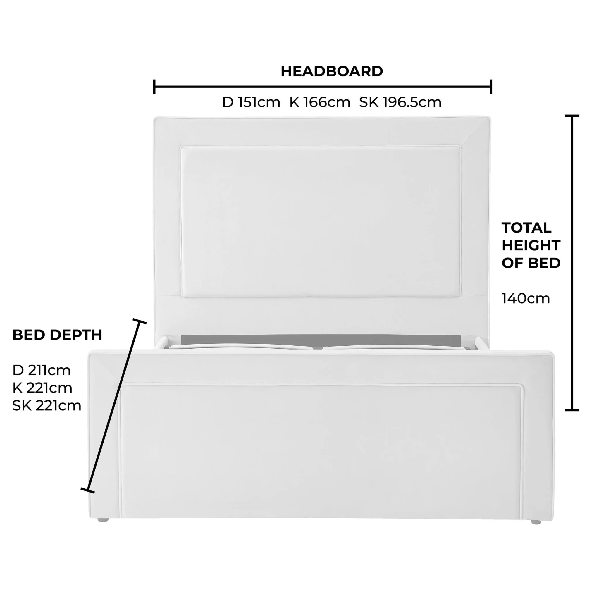 Sorrento Ottoman Storage Bed - Ecru/White - Image 14