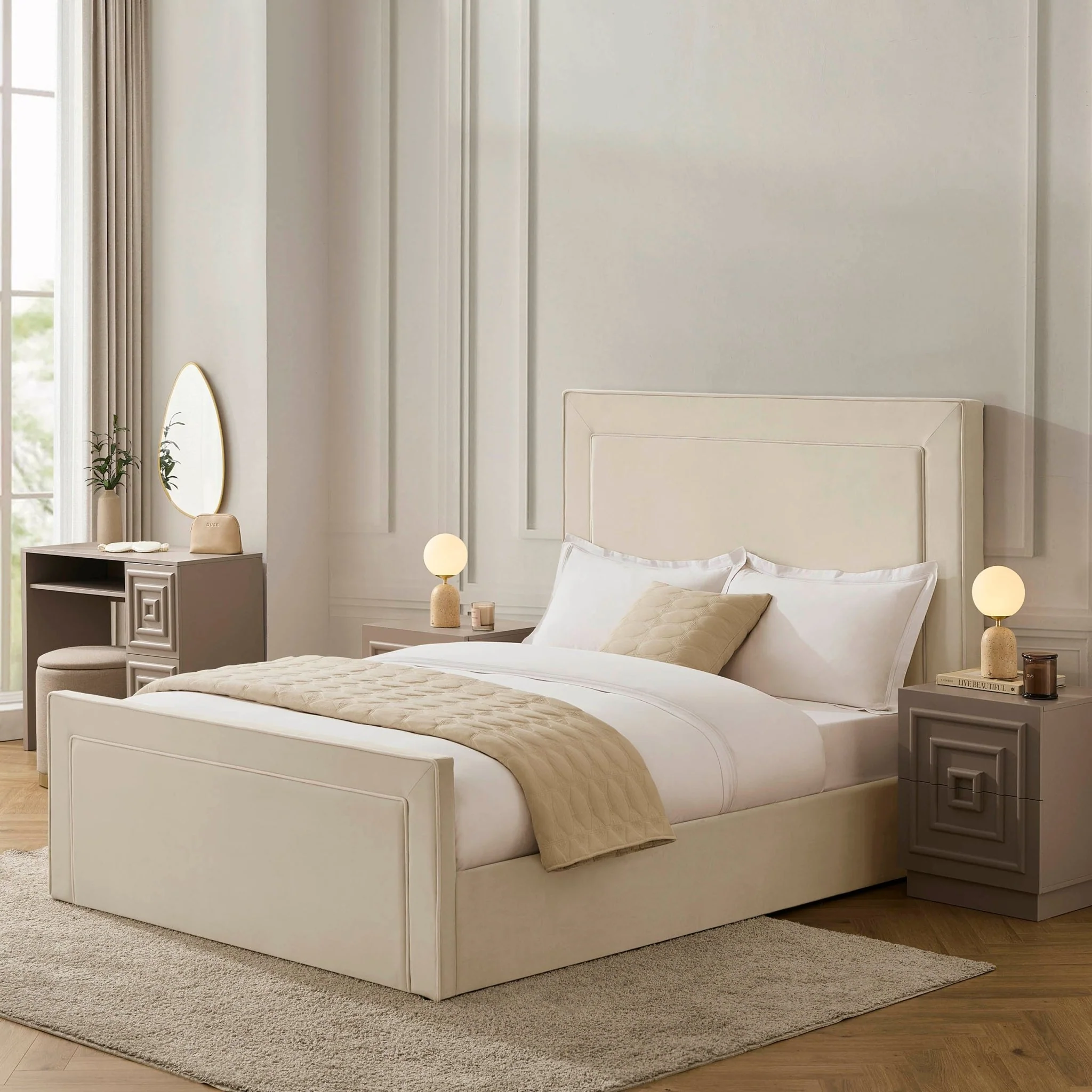 Sorrento Ottoman Storage Bed - Ecru/White - Image 3
