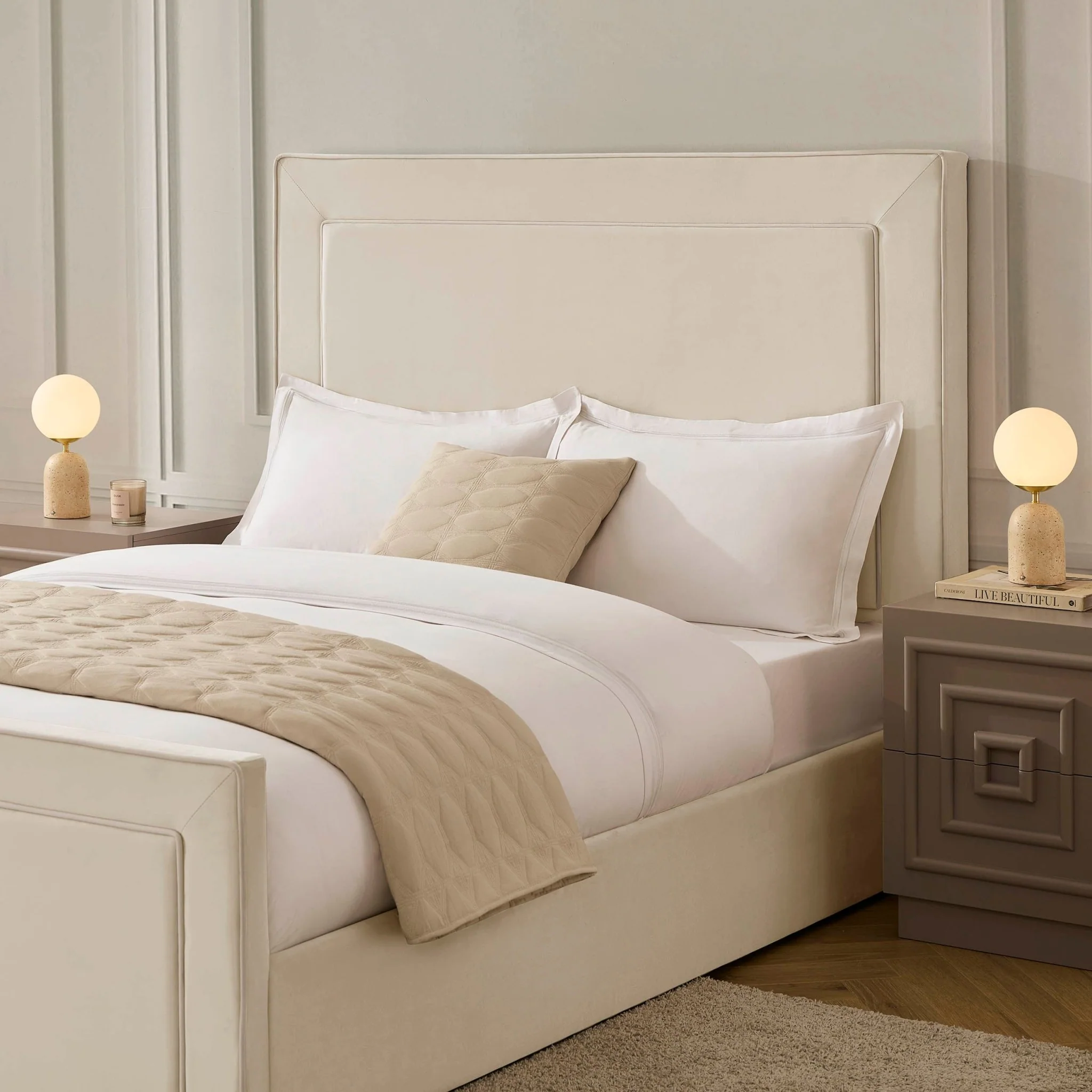 Sorrento Ottoman Storage Bed - Ecru/White - Image 6