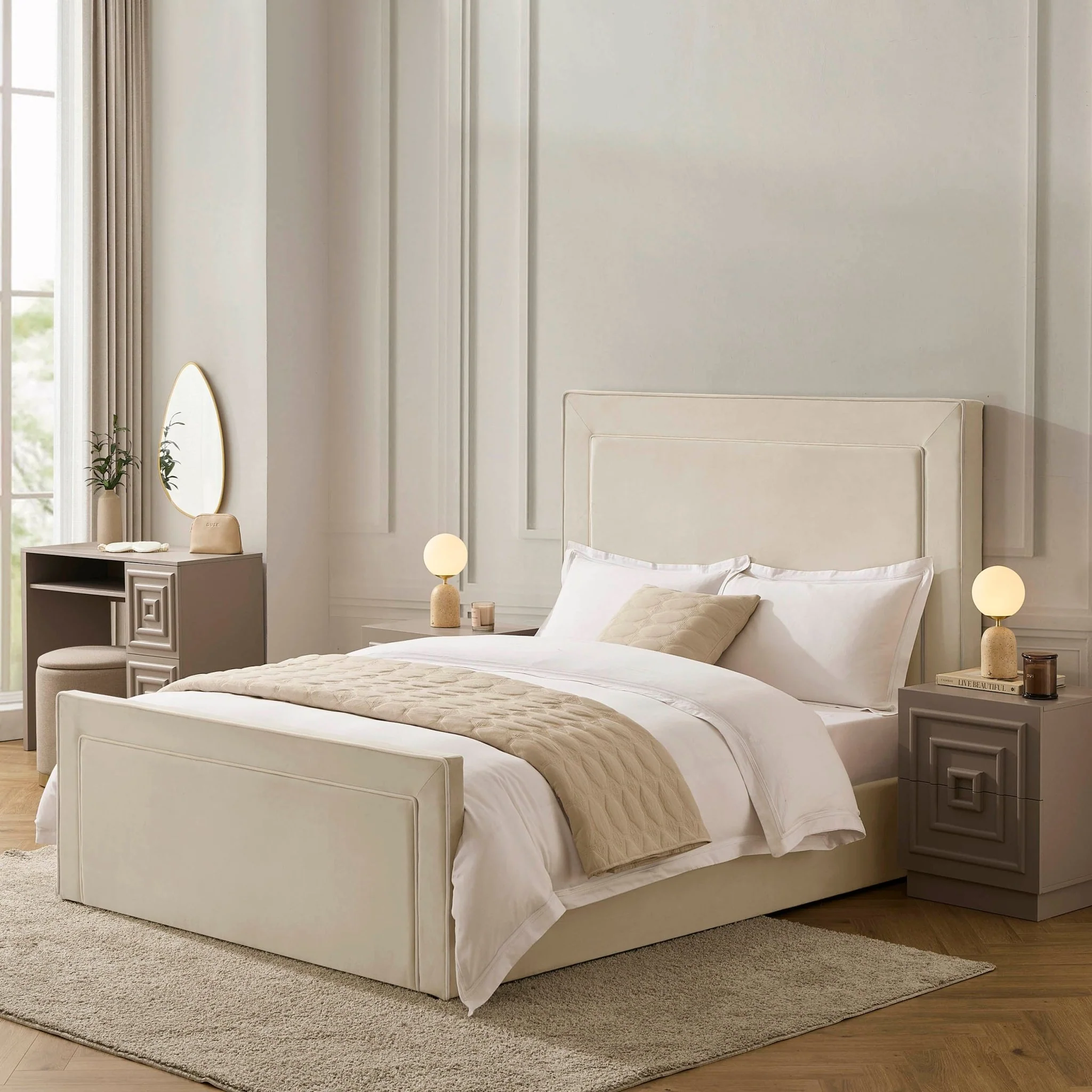 Sorrento Ottoman Storage Bed - Ecru/White - Image 7