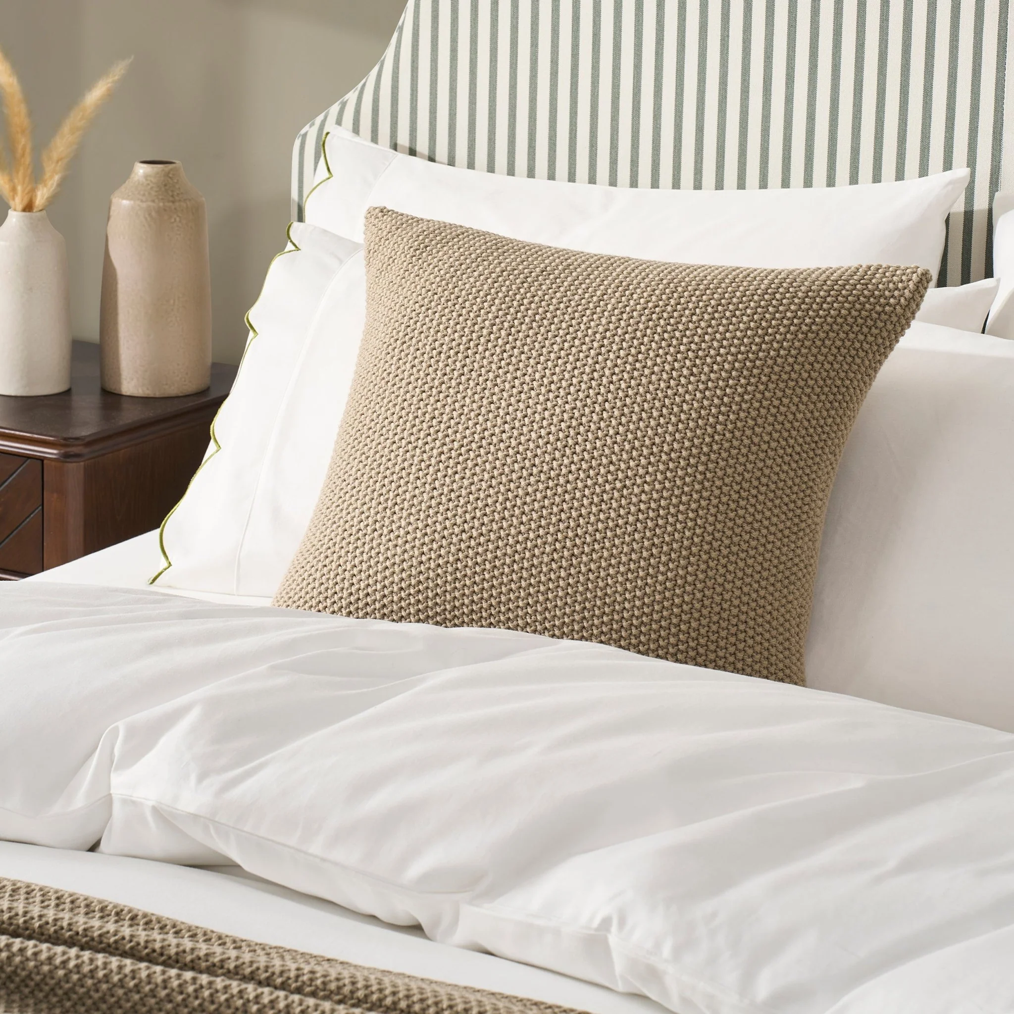 St Ives Knit Cushion Cover - Taupe