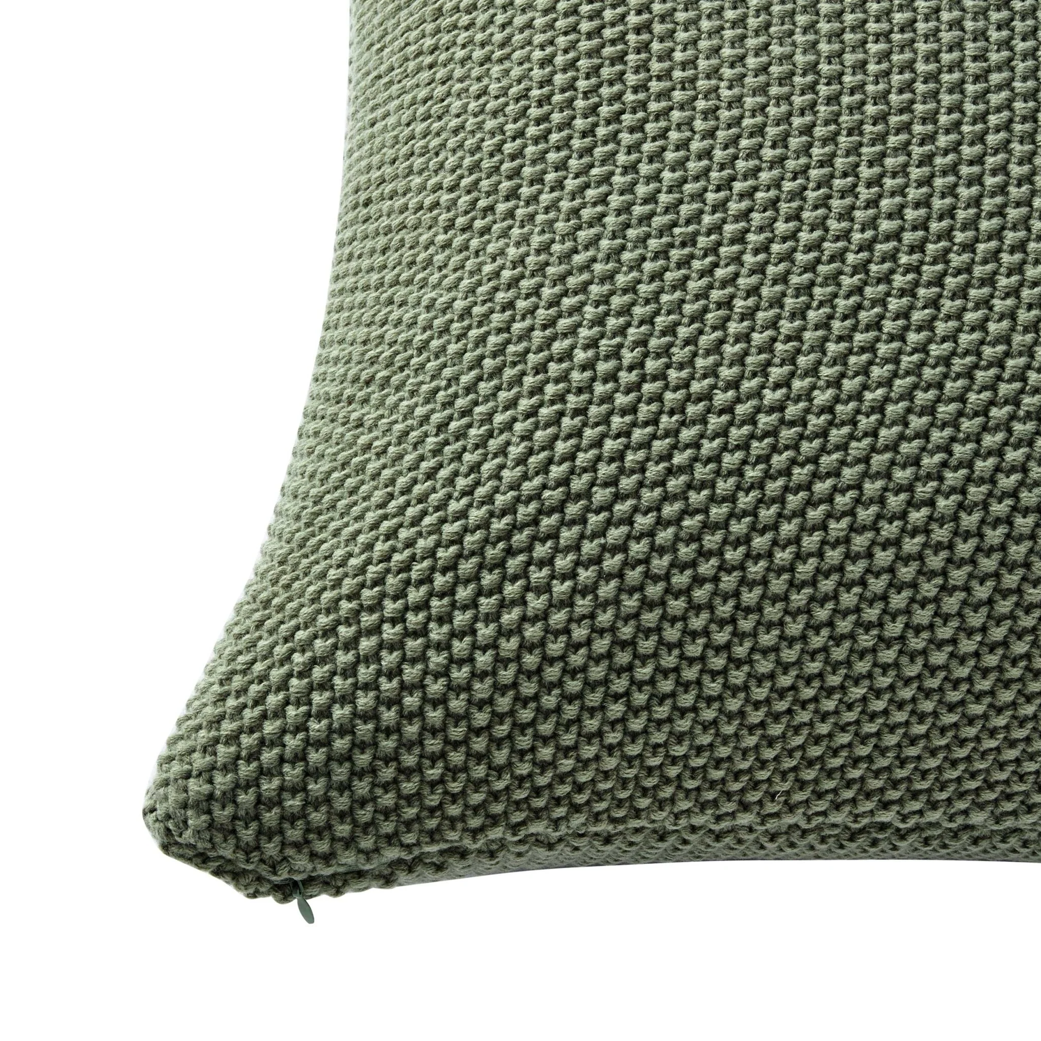 St Ives Knit Sofa Cushion Cover - Green - Image 3