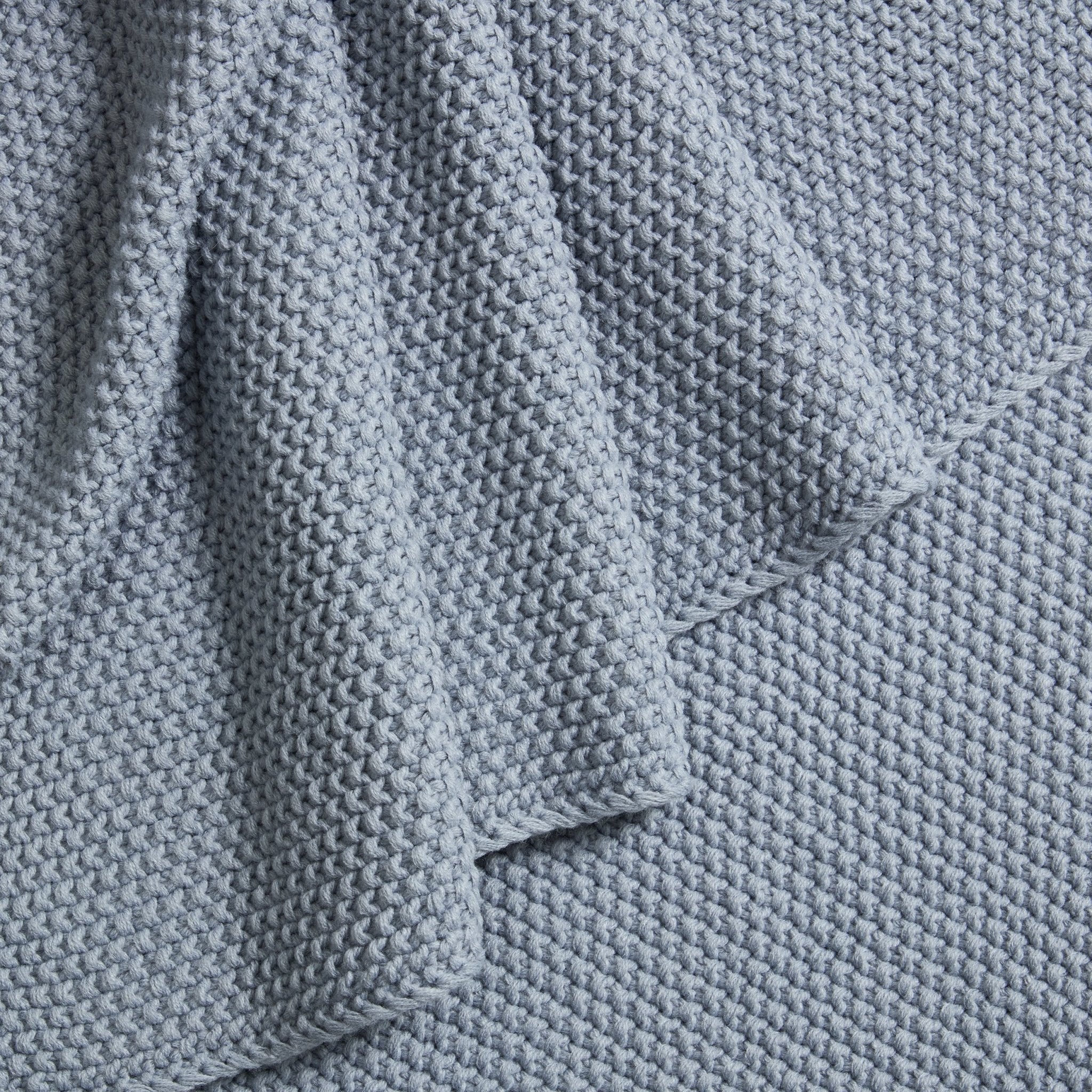 St Ives Knit Sofa Throw - Dusty Blue - Image 3