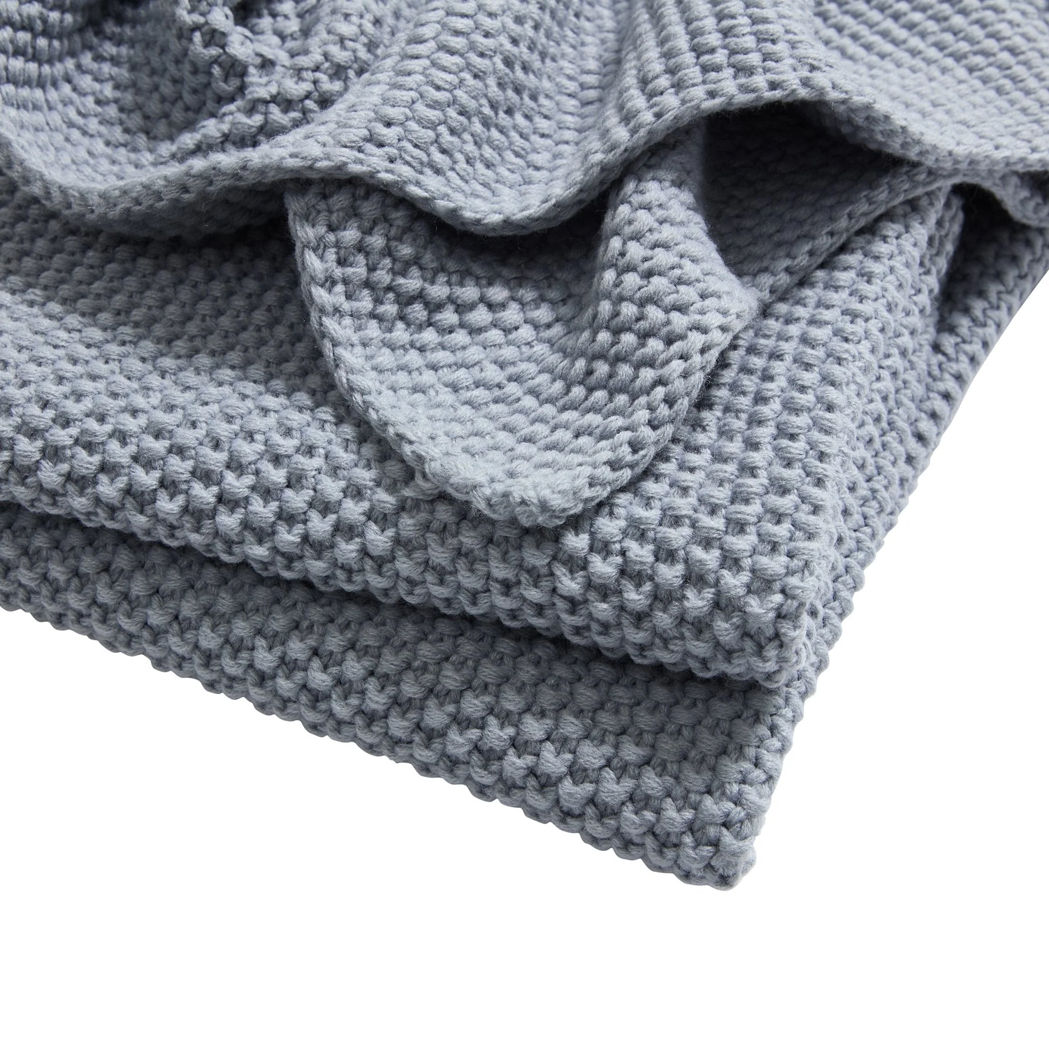 St Ives Knit Sofa Throw - Dusty Blue - Image 4