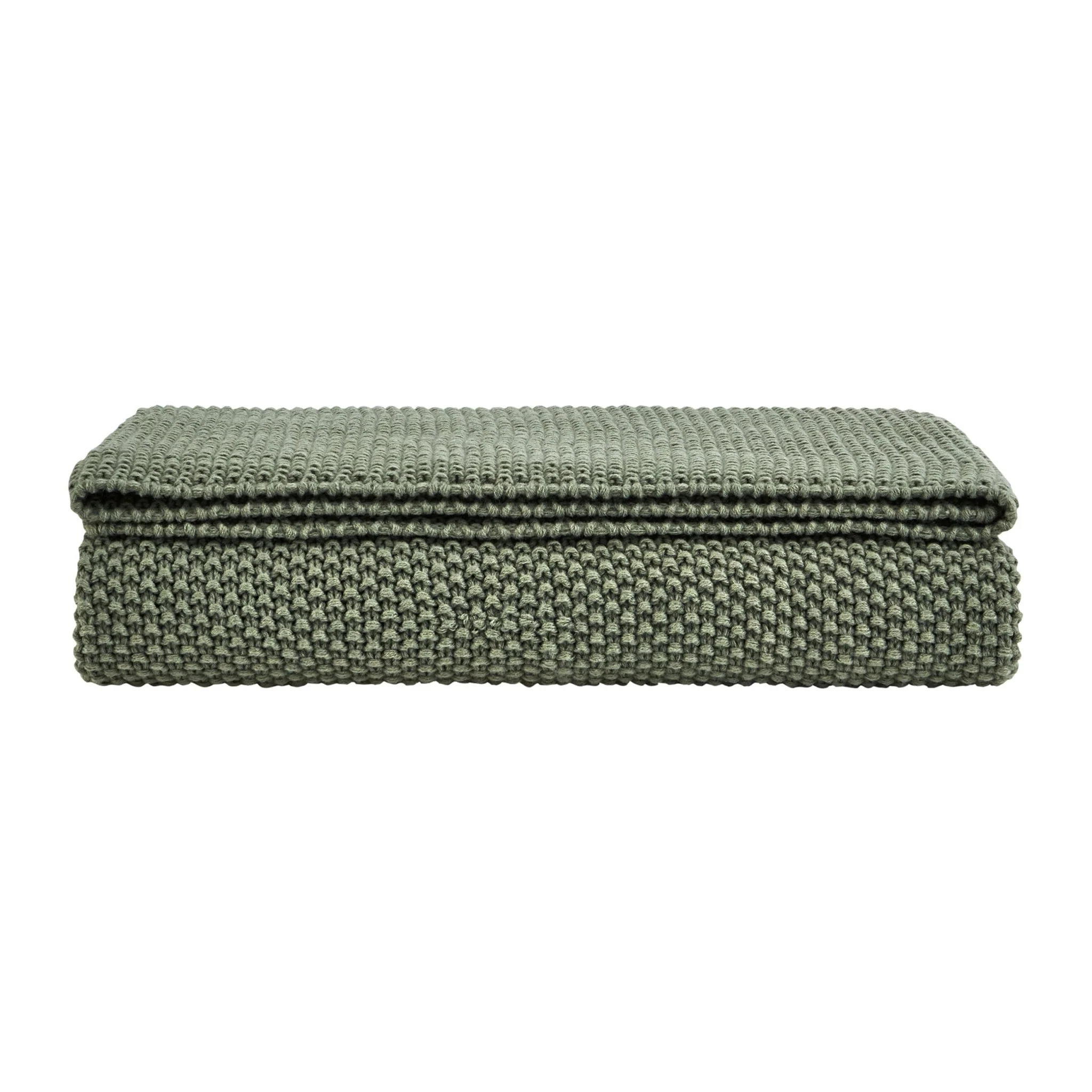 St Ives Knit Throw - Green - Image 2