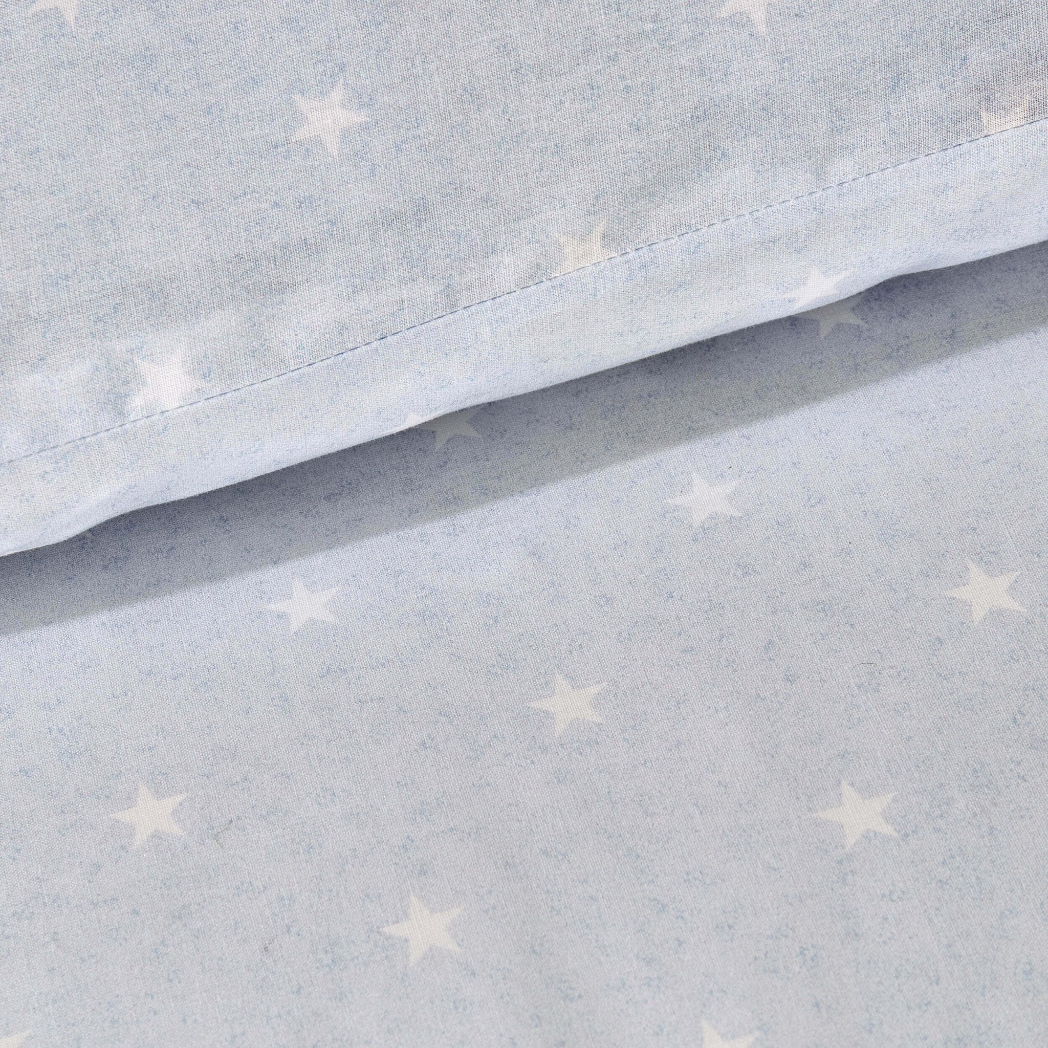 Star 100% Cotton Duvet Cover & Pillowcase set - Light Blue - Image 3