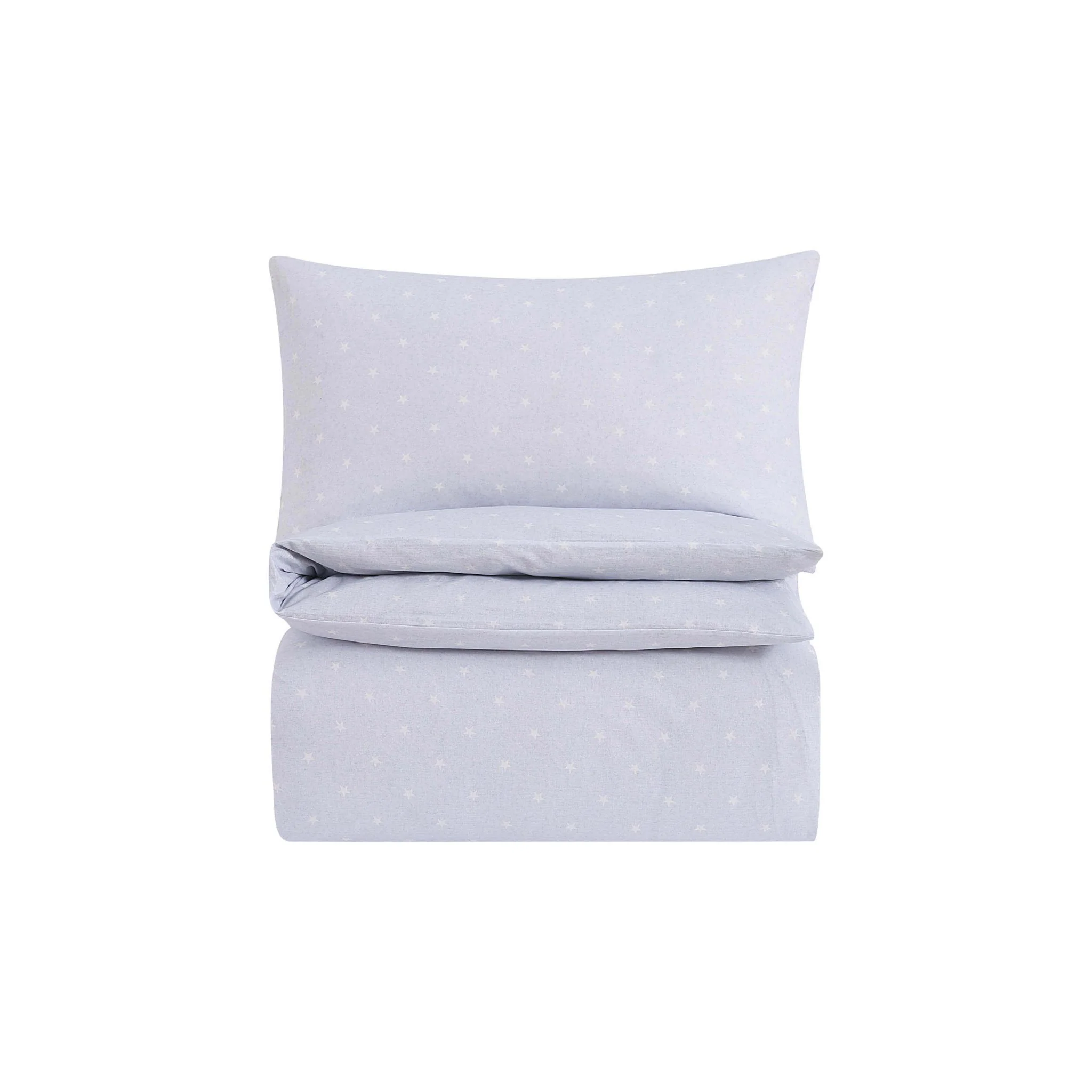 Star 100% Cotton Duvet Cover & Pillowcase set - Light Blue - Image 4