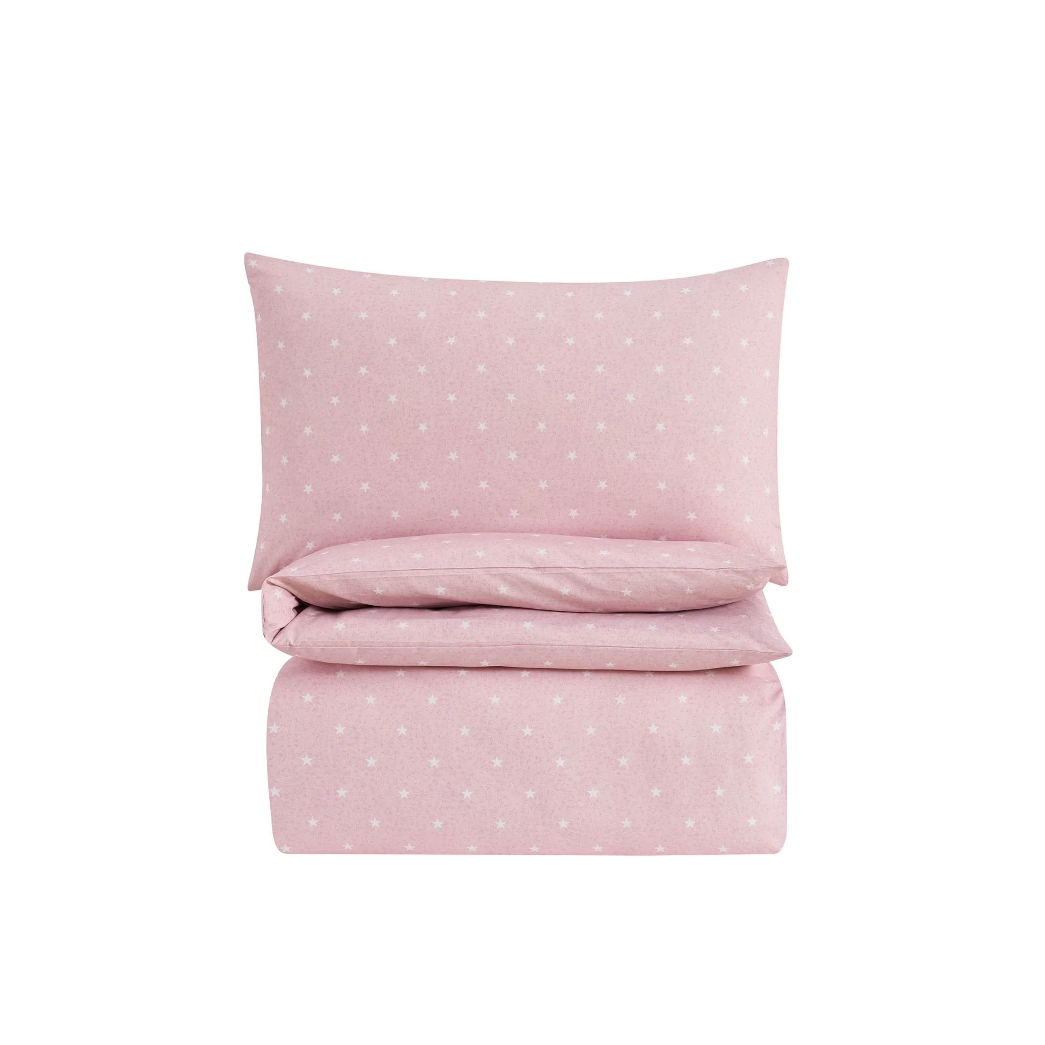Star 100% Cotton Duvet Cover & Pillowcase set - Light Pink - Image 3