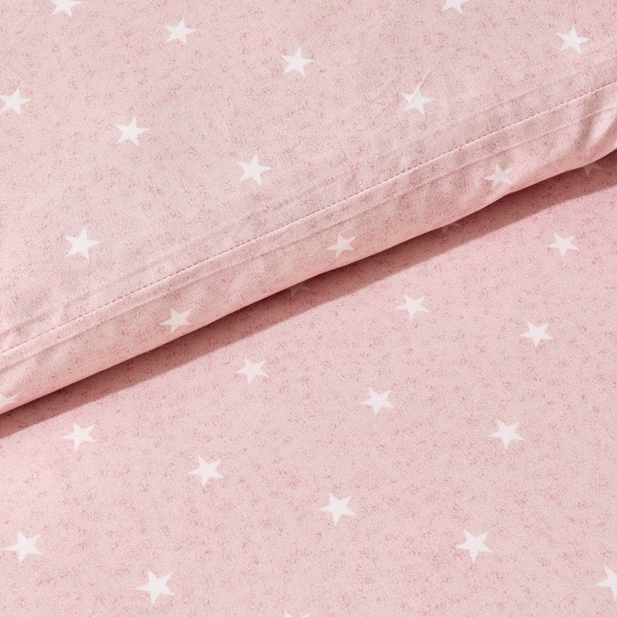 Star 100% Cotton Duvet Cover & Pillowcase set - Light Pink - Image 4